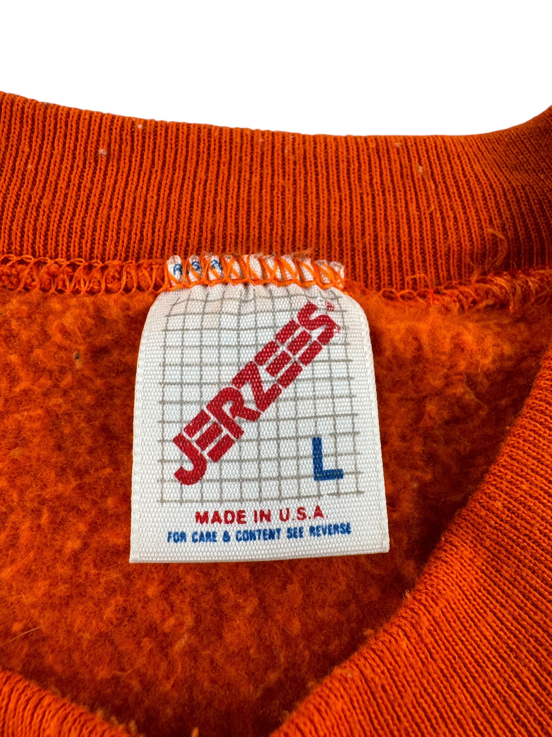 Tag on Vintage Blank Orange Jerzees Crewneck SZ L (Fits M)