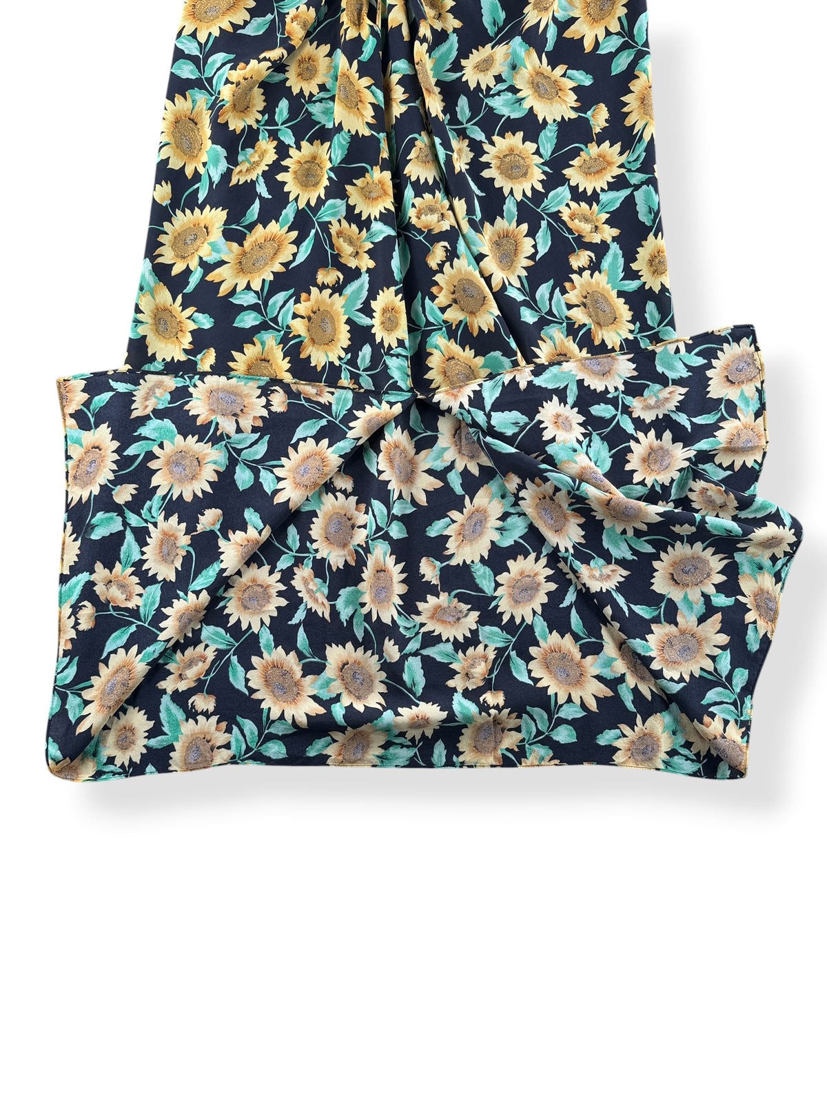 Front of Vintage 90s Silk Sunflower Skirt SZ M