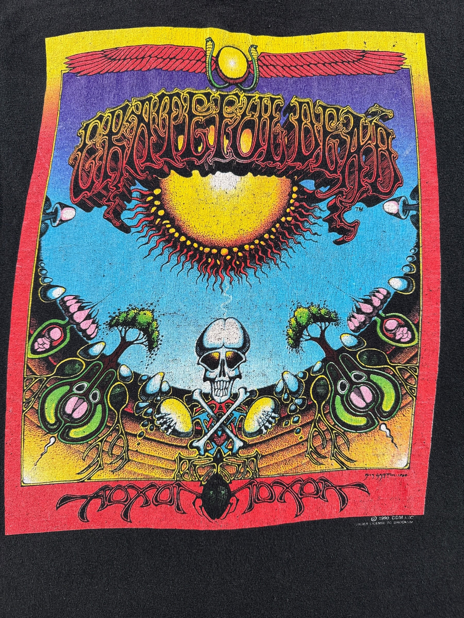 Graphic of Vintage 1990 Grateful Dead Aoxomoxoa Tee SZ S
