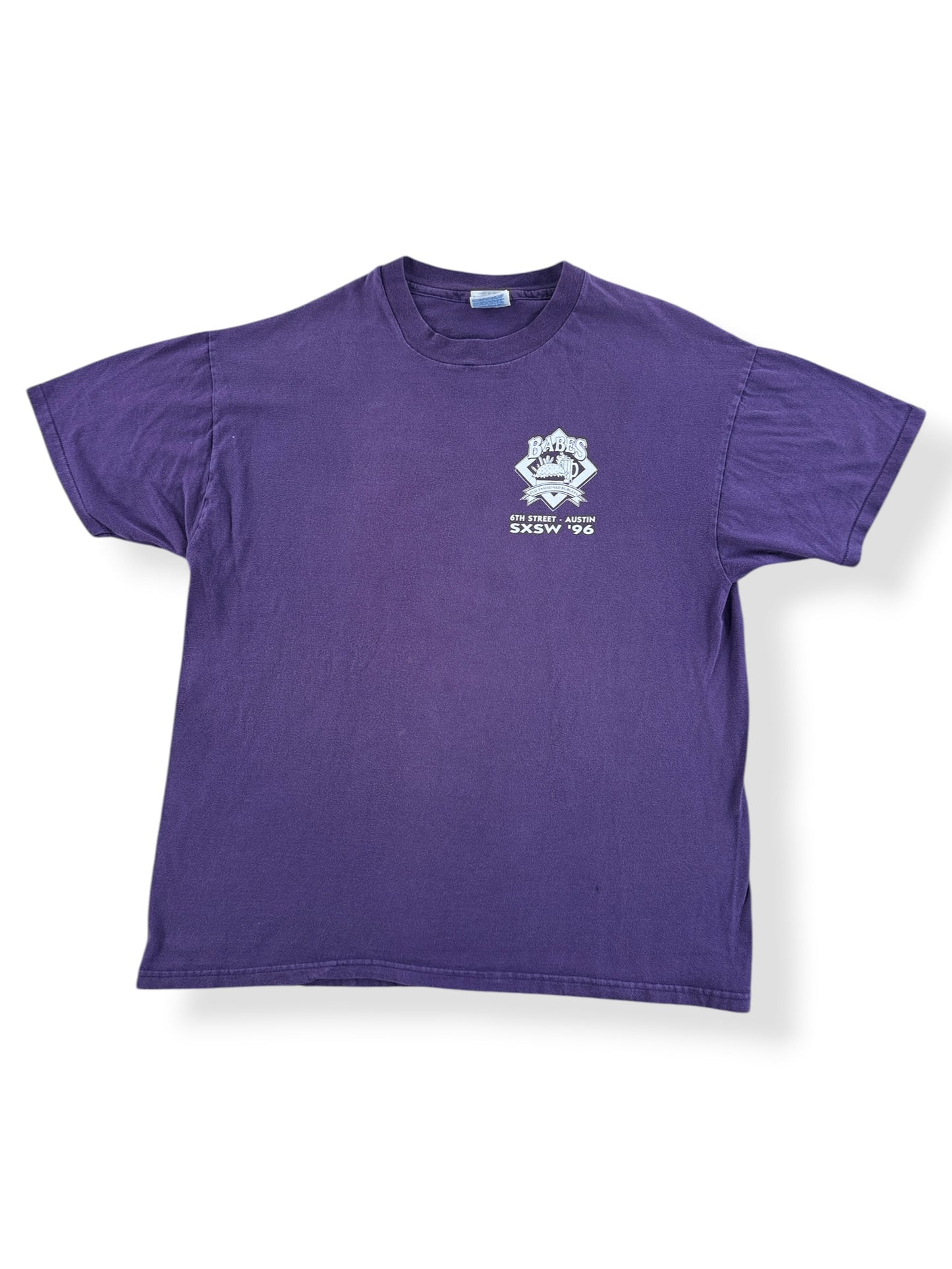 Front of Vintage '96 SXSW Babes Burgers Tee SZ XL (Fits L)