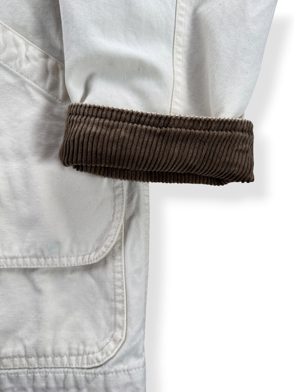 Inner cuff lining on Vintage Land's End Barn Coat SZ M
