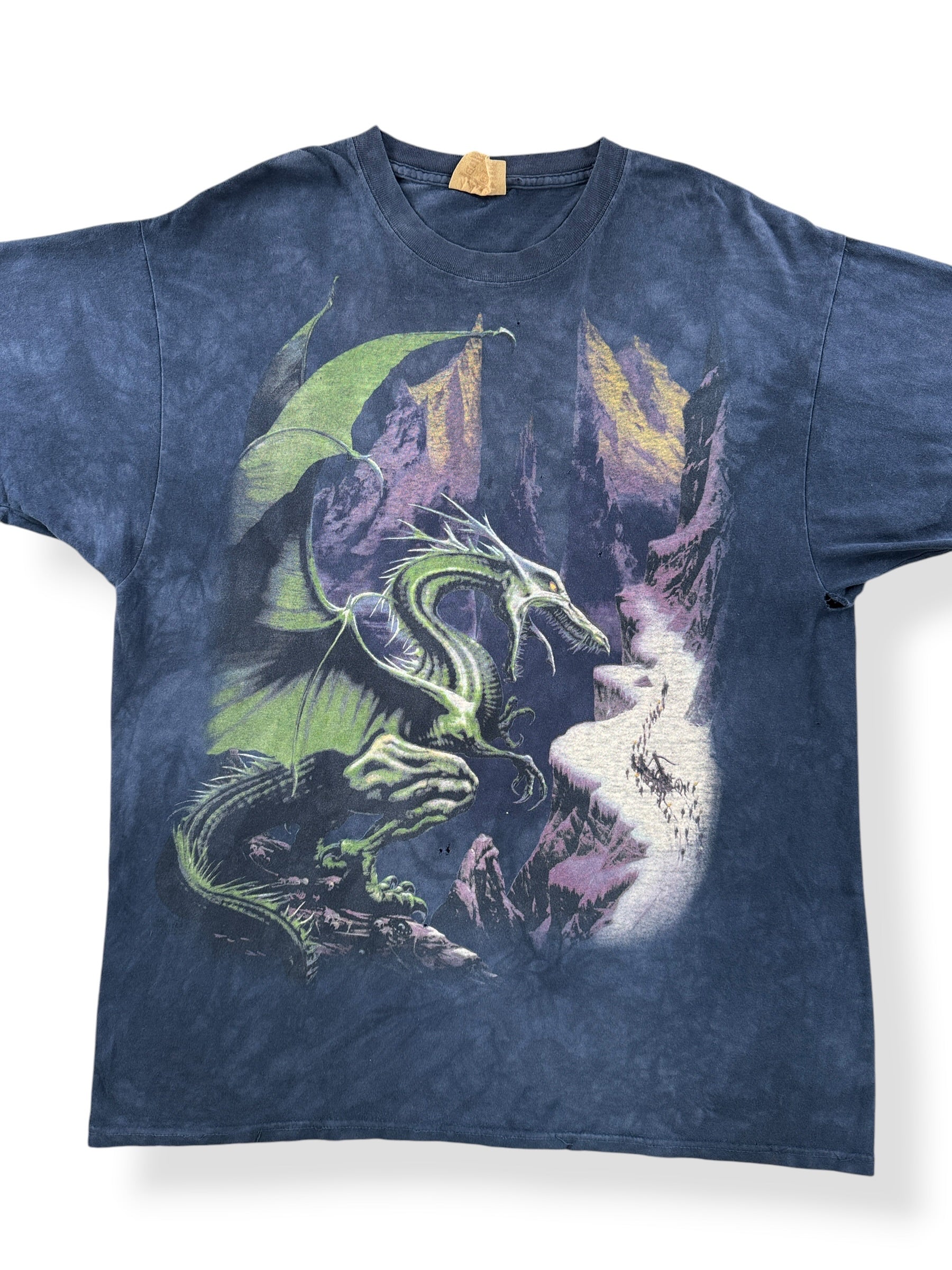 Front Close Up of Vintage Dragon Art Tee SZ XL