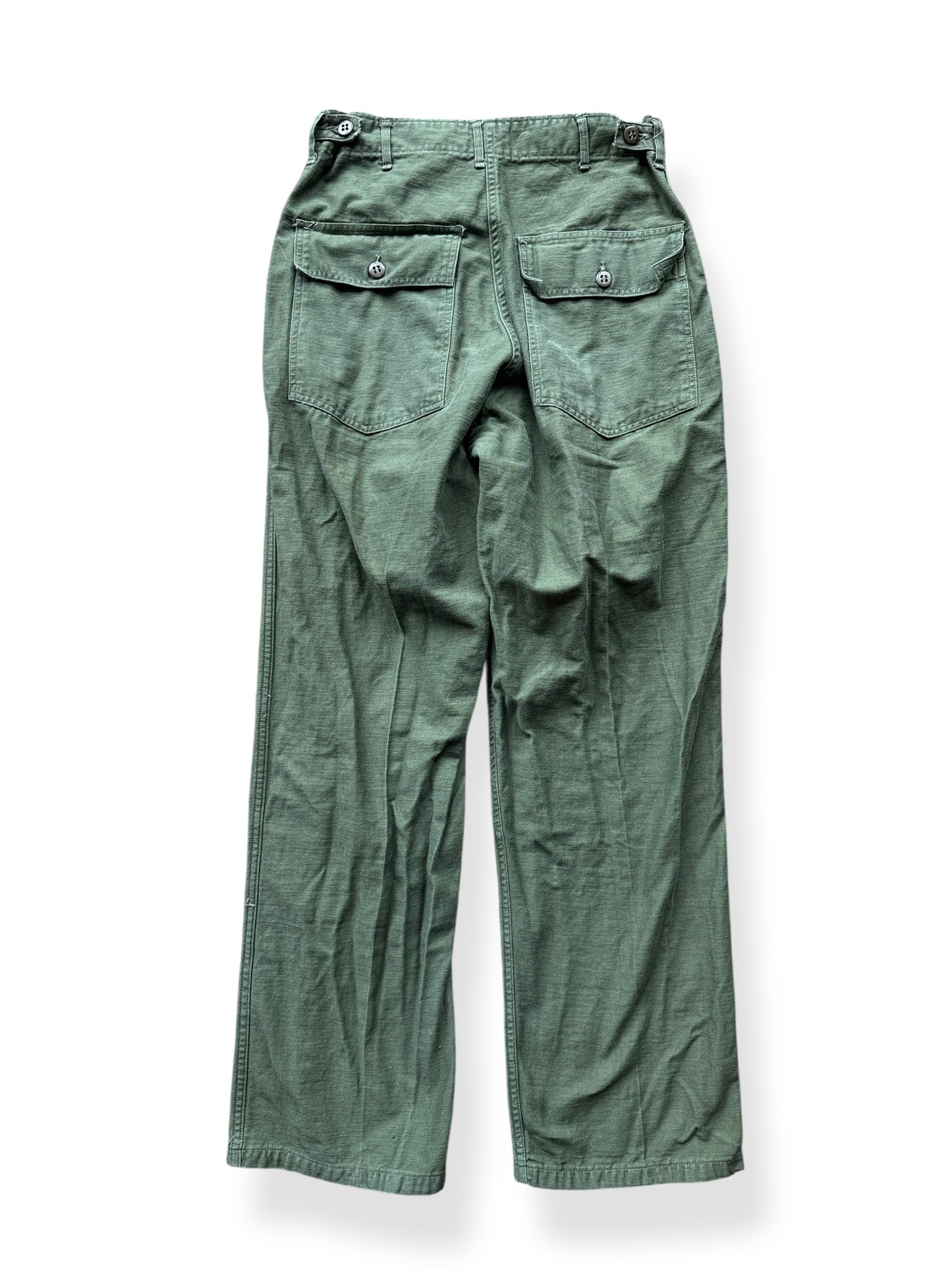 Back of Vintage Dark Green 1950s Era OG-107 Trousers W31