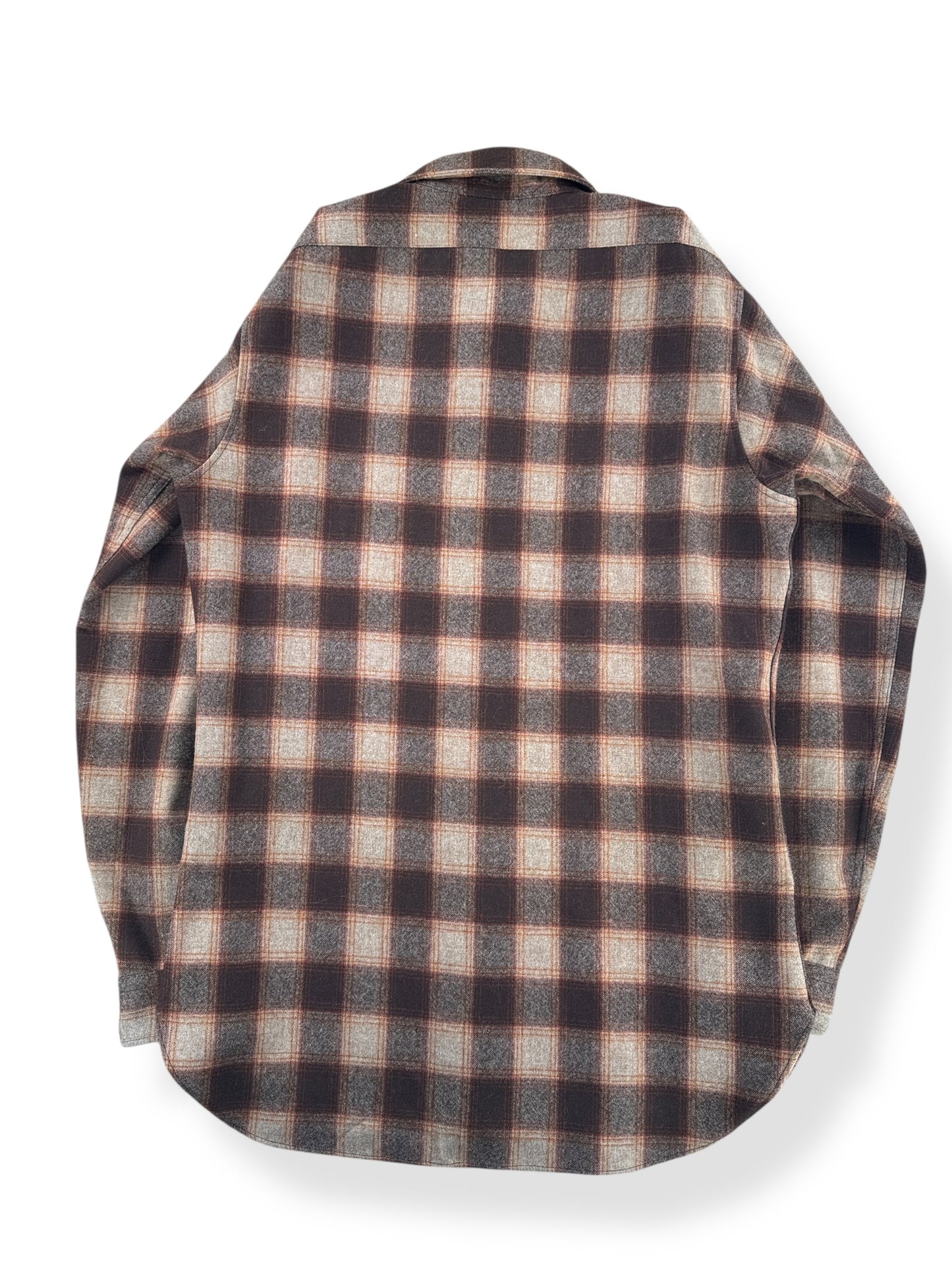 Back of Vintage Brown And Orange Pendleton Flannel SZ L