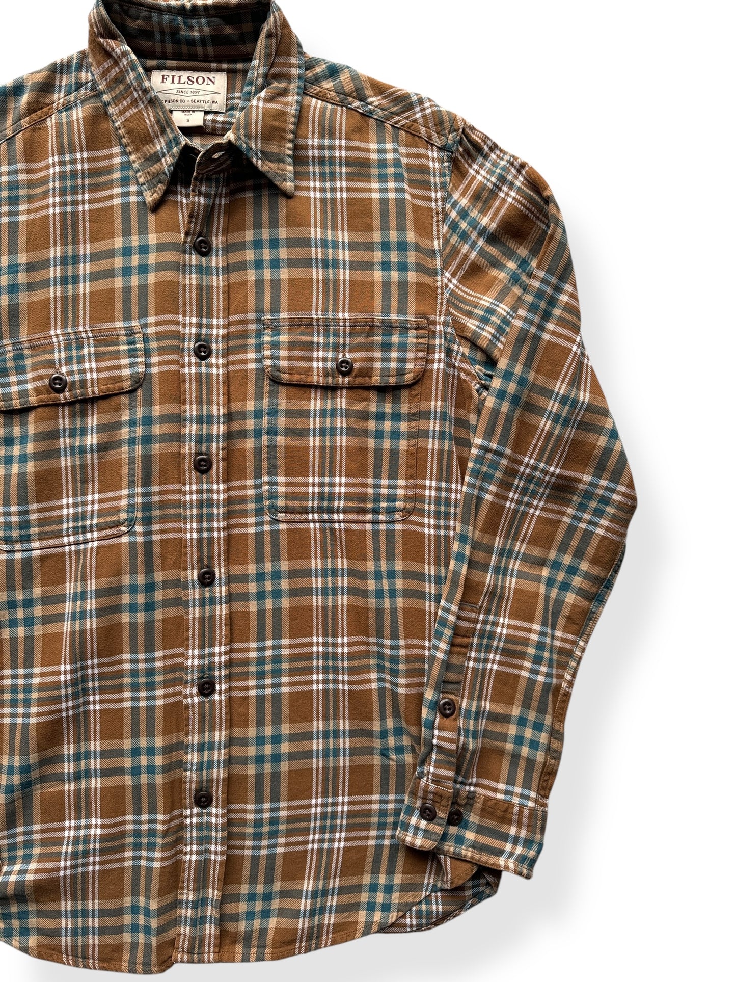 Front Left of Filson Field Flannel Shirt SZ S