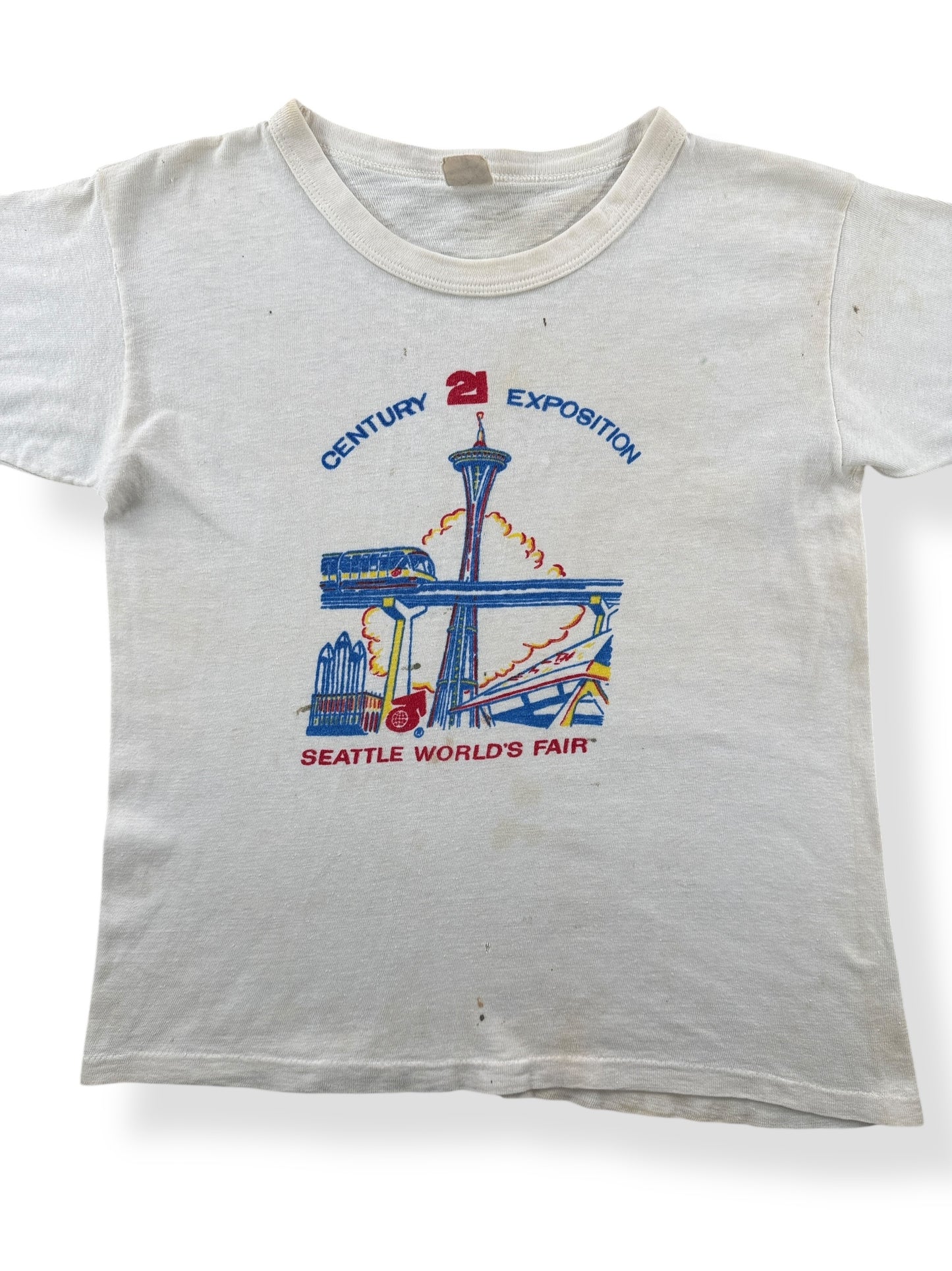 Front Close Up of Vintage Seattle World's Fair Tee SZ Youth L (Fits Adult XS)