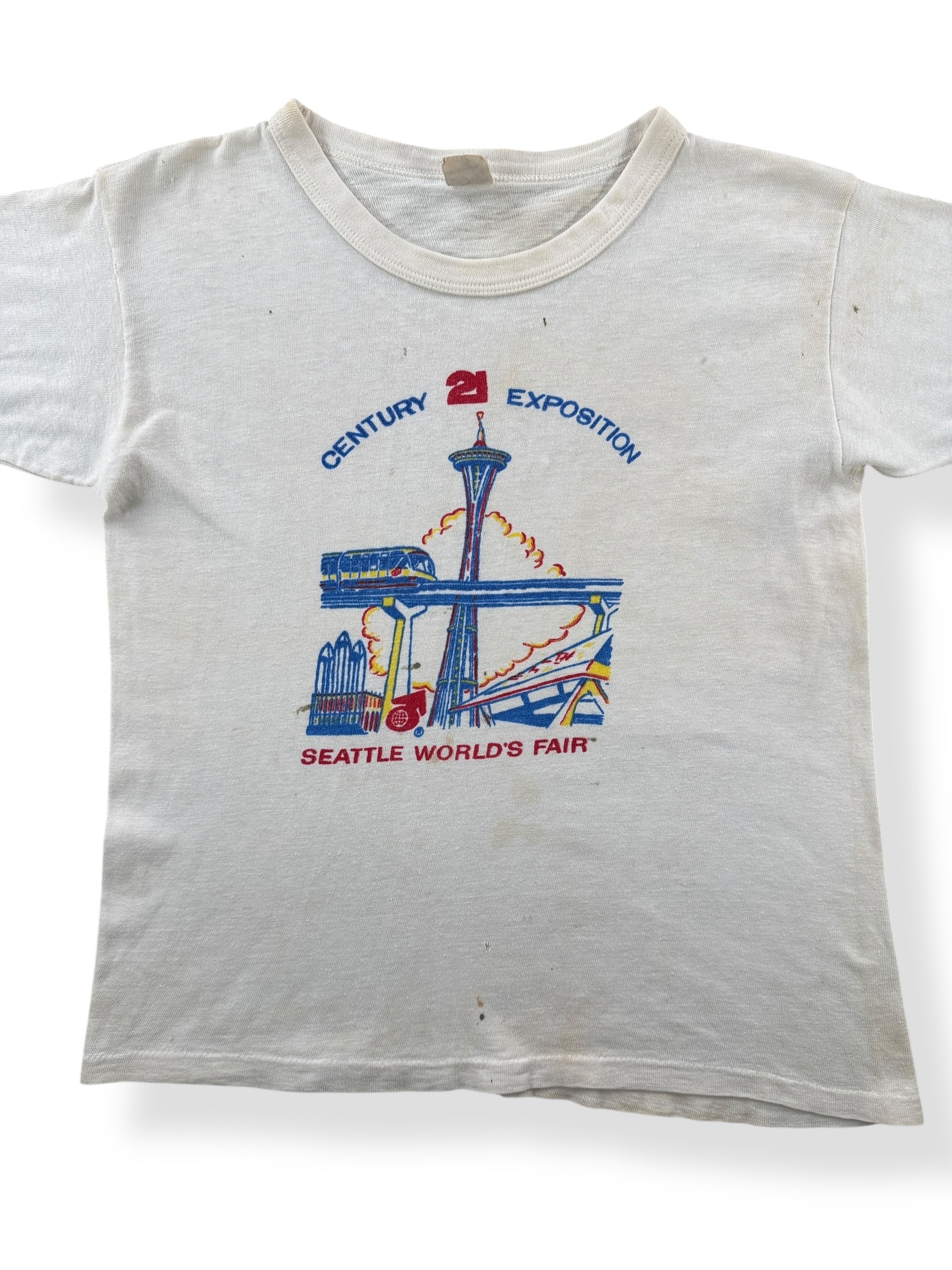 Front Close Up of Vintage Seattle World's Fair Tee SZ Youth L (Fits Adult XS)