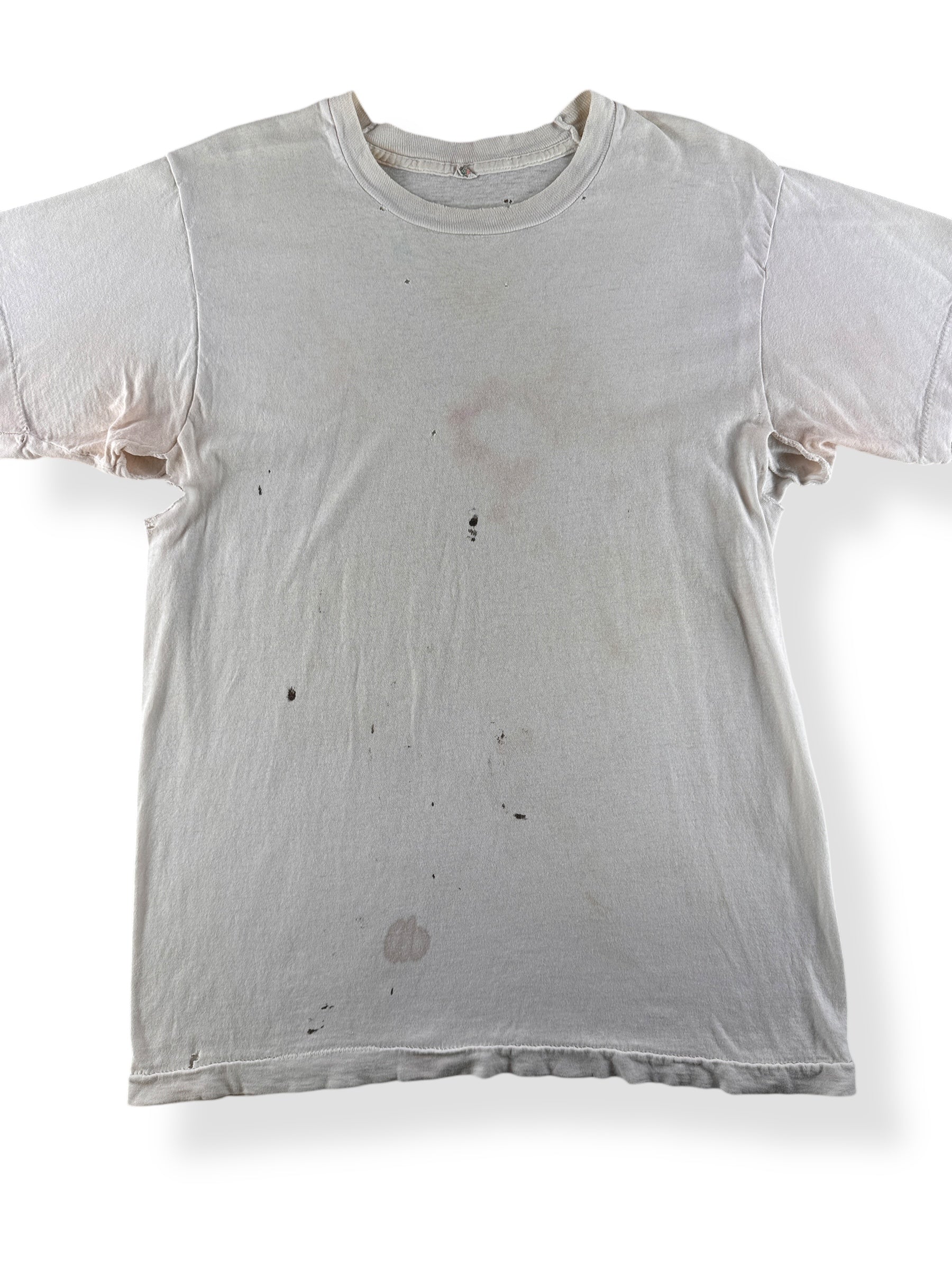 Front Close Up of Vintage Blowed Out White FOTL Tee SZ M