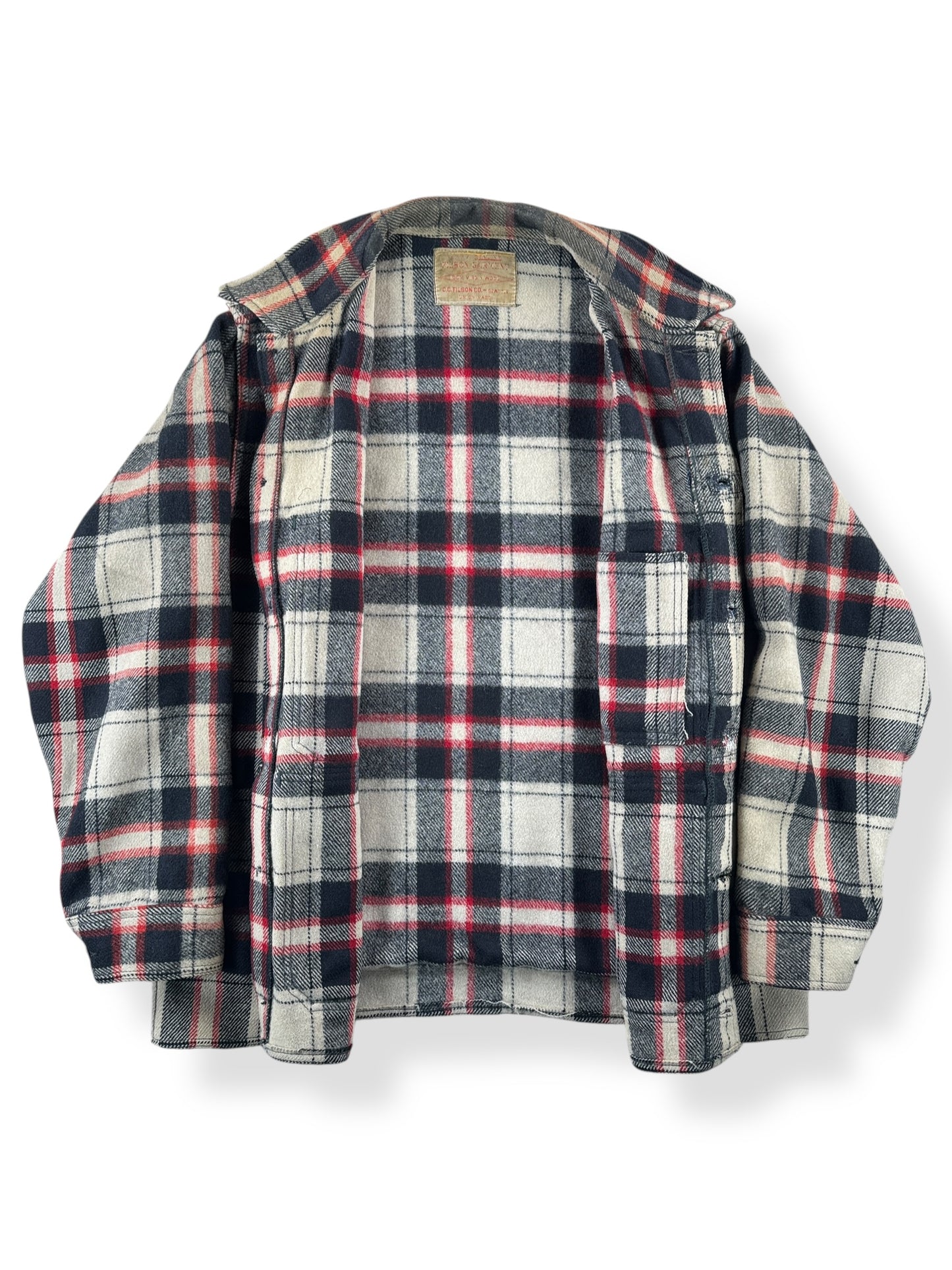 Inside of Vintage 1951 Filson Black-Red-White Dark Side Peppermint Patty SZ XL