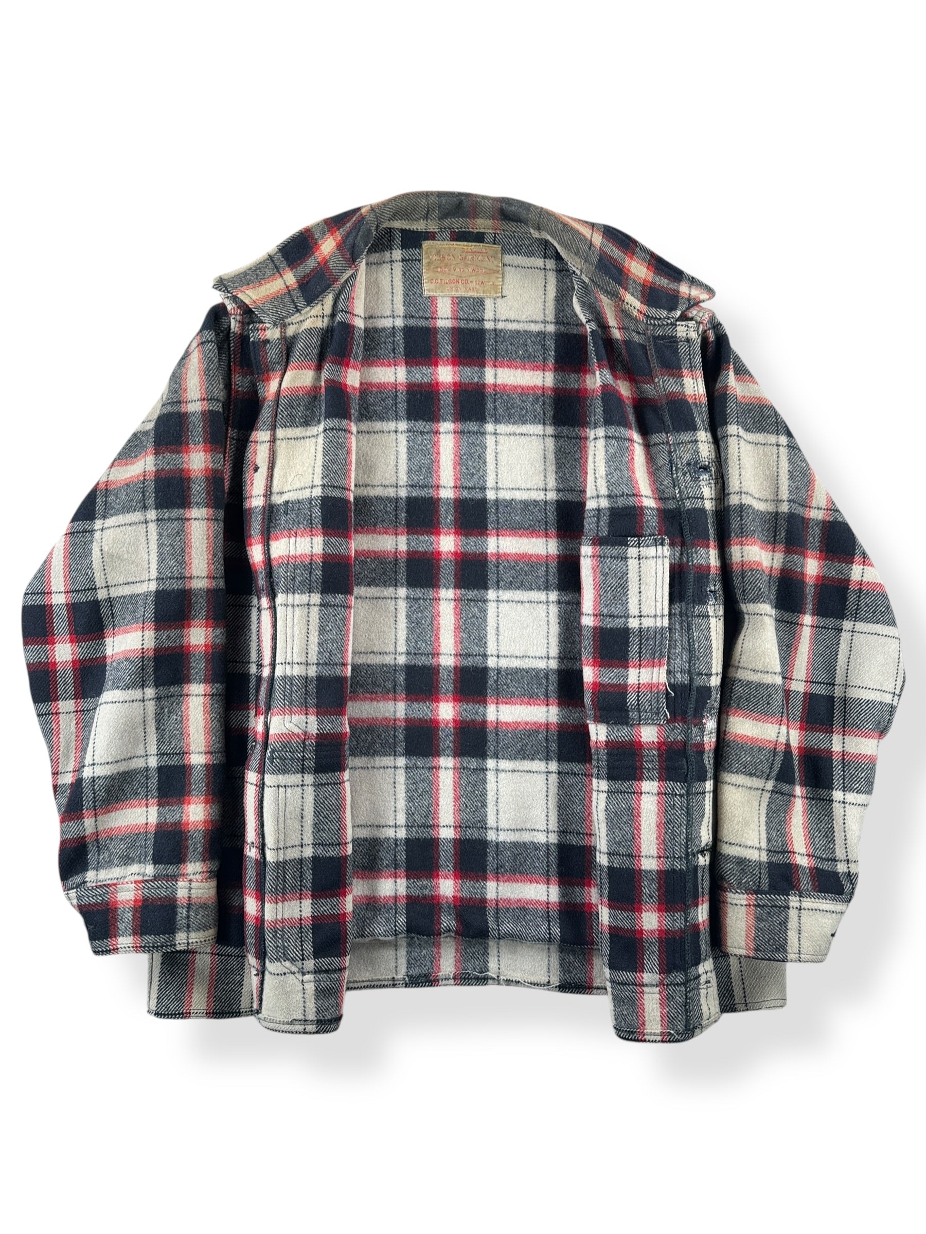 Inside of Vintage 1951 Filson Black-Red-White Dark Side Peppermint Patty SZ XL