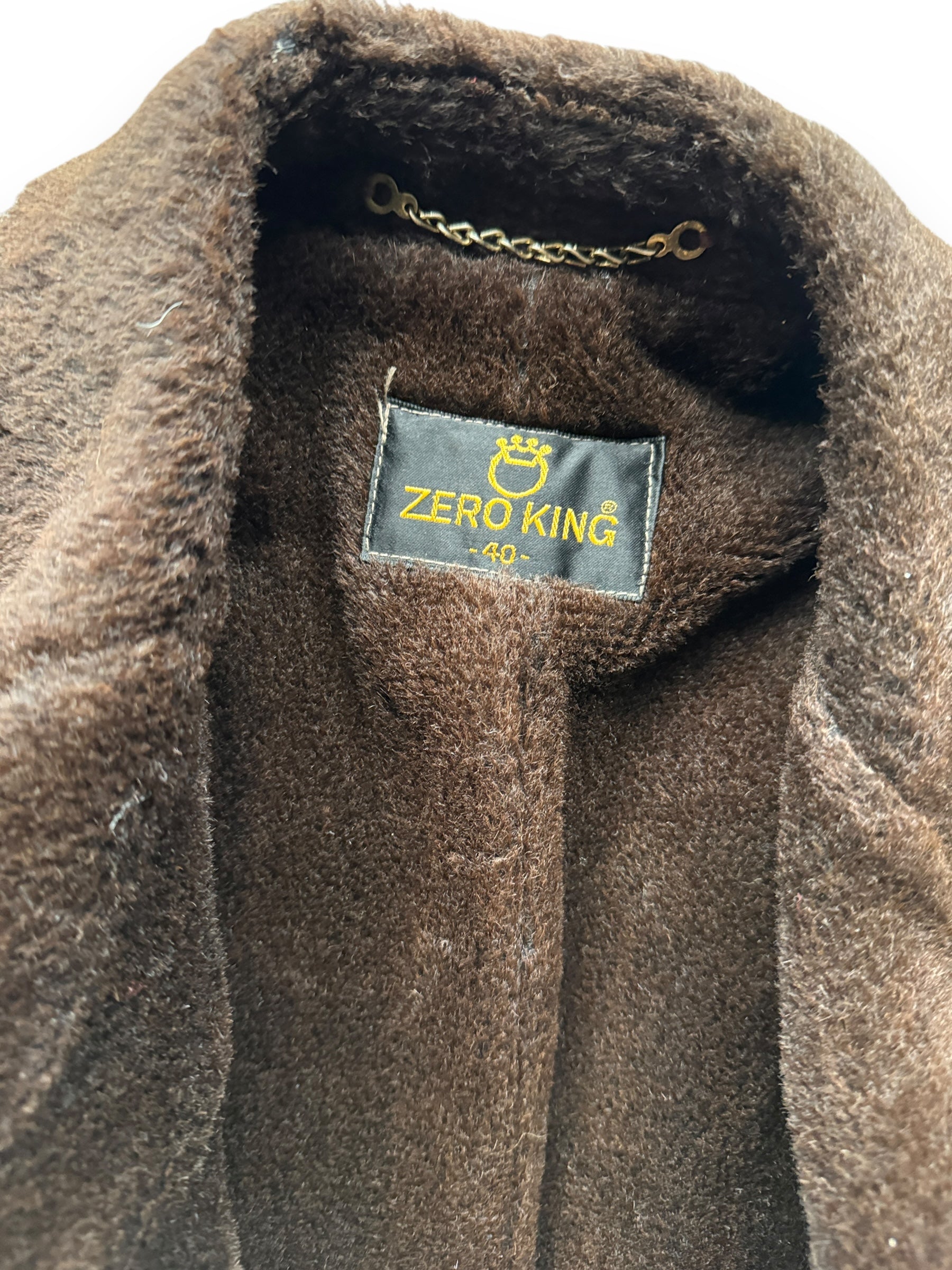 tag on Vintage Zero King Wool Herringbone Overcoat SZ 40