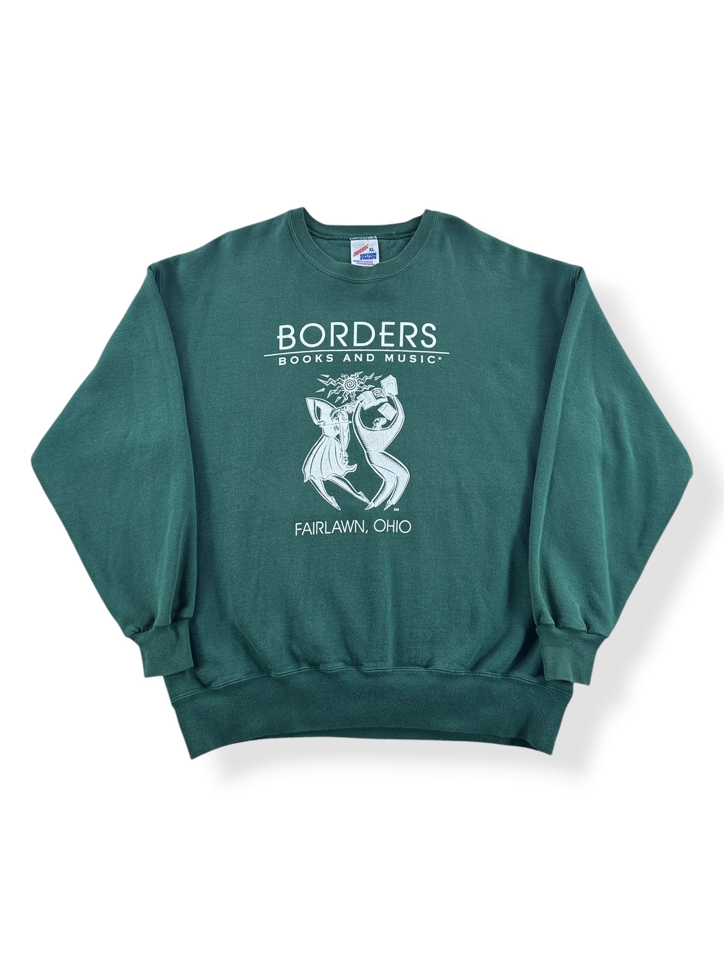 Front of Vintage Borders Books & Music Crewneck SZ XL