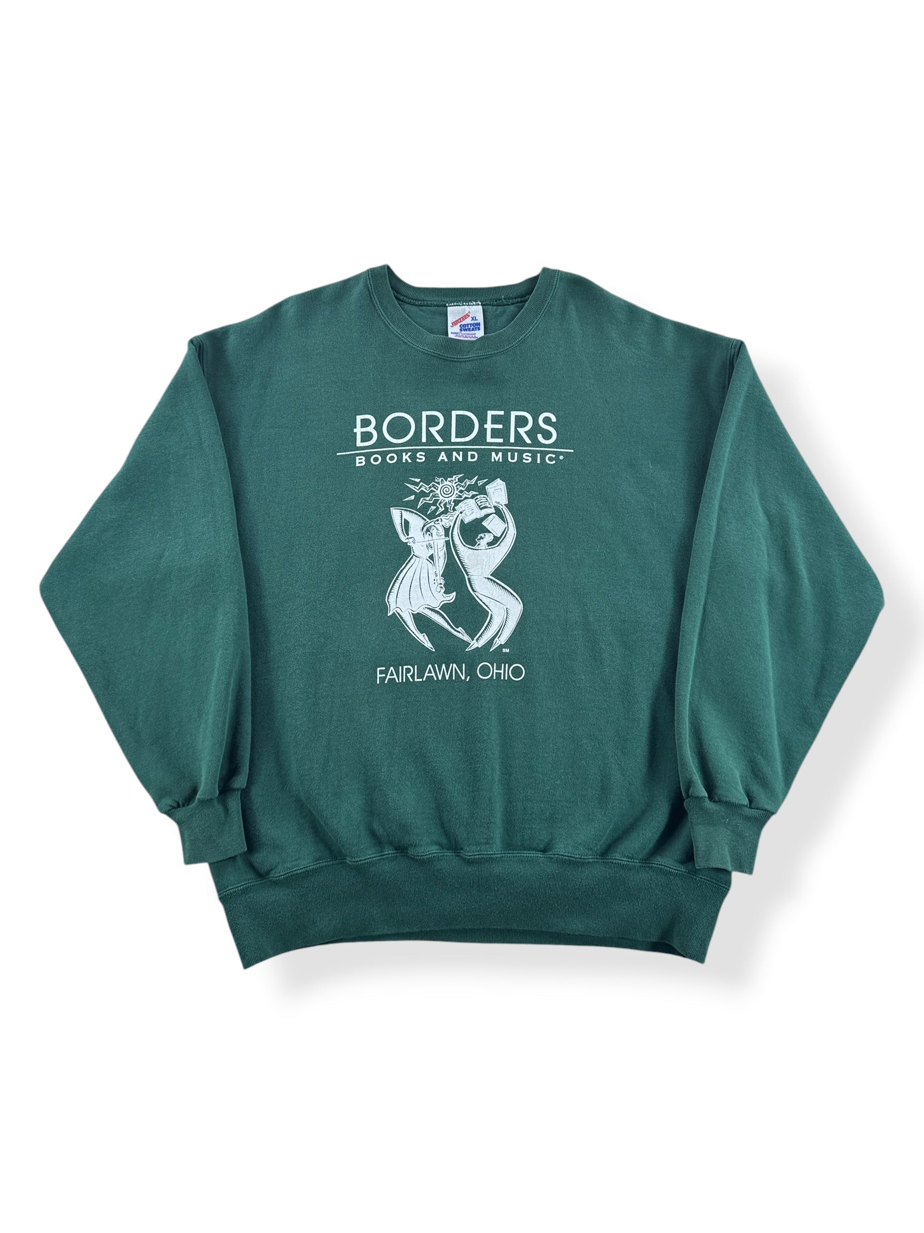 Front of Vintage Borders Books & Music Crewneck SZ XL