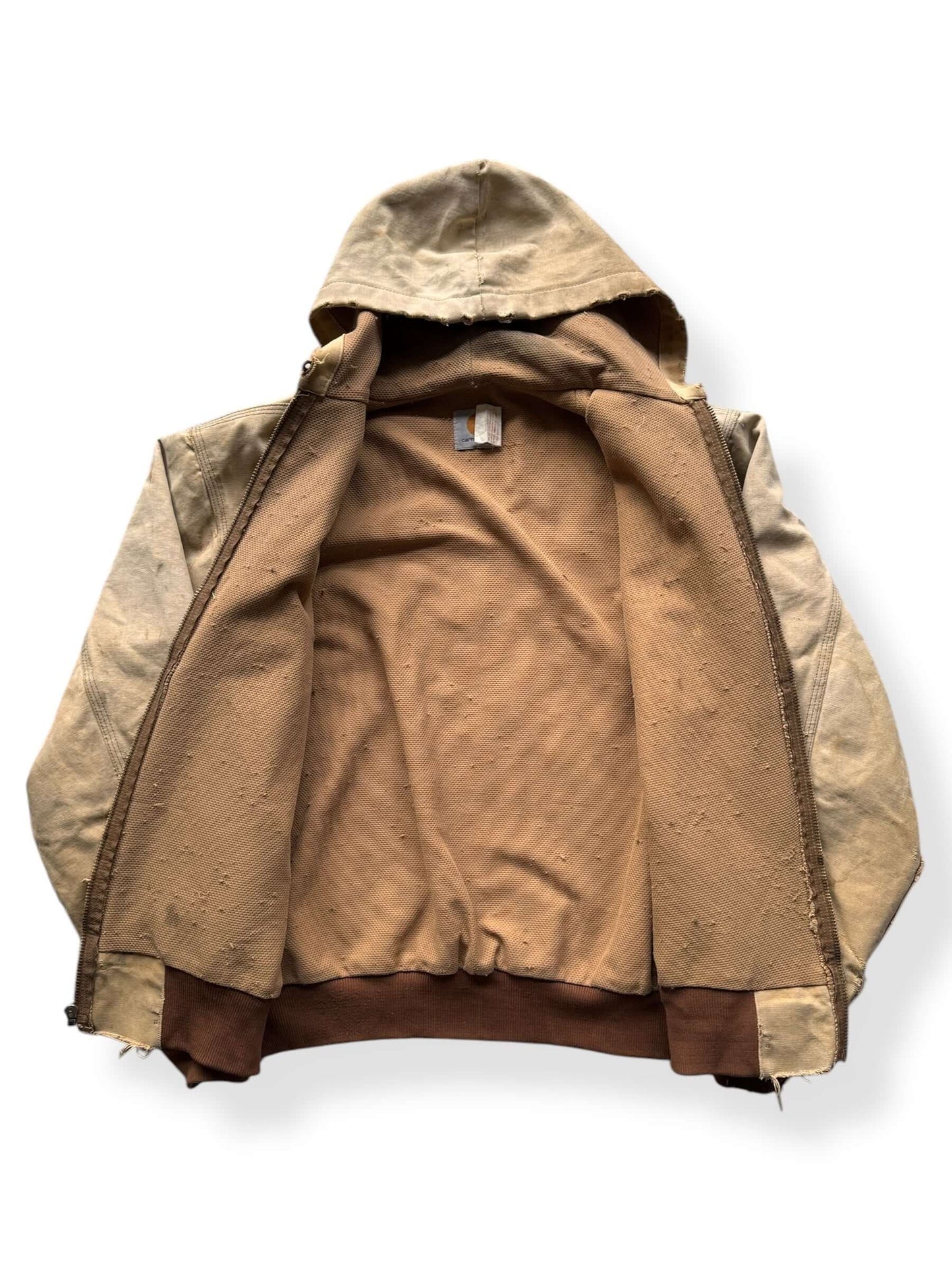 Inside of Thrashed Carhartt Hooded Jacket SZ L