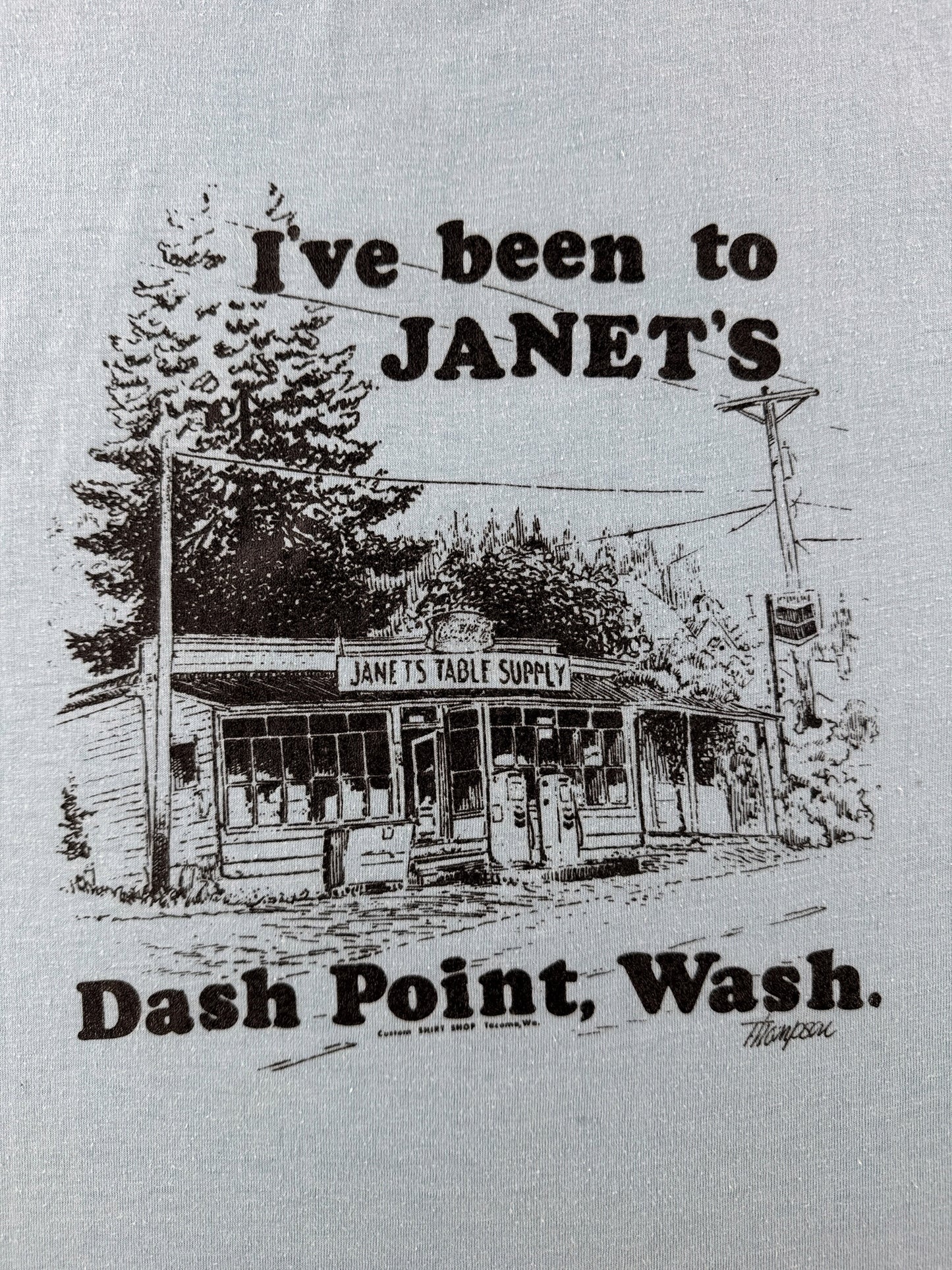 Front graphic on Vintage Janet's Dash Point WA Tee SZ XL (Fits M)