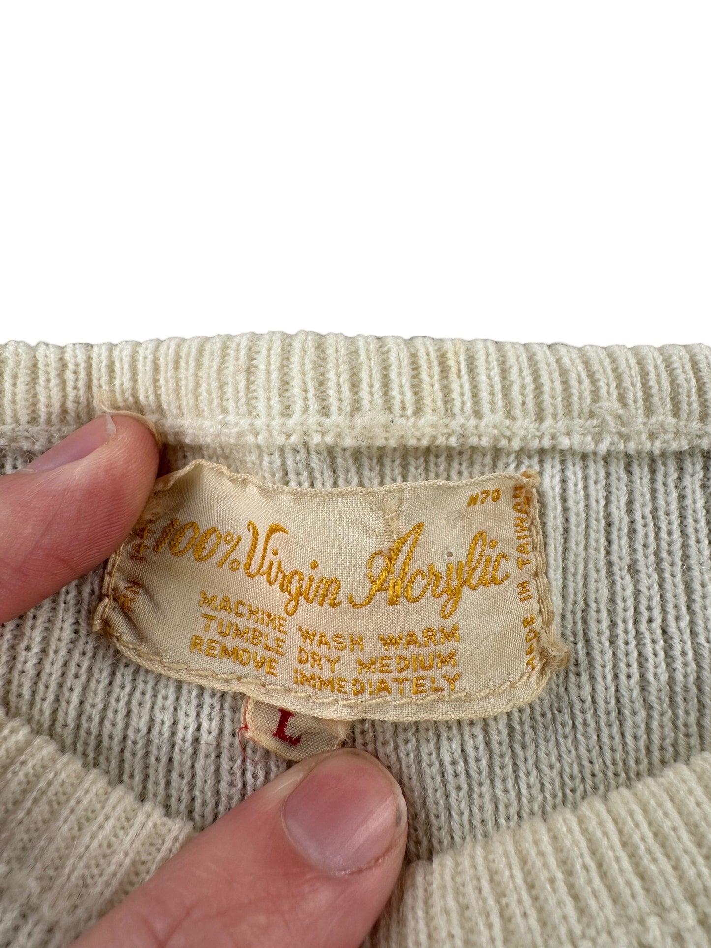 Tag on Vintage Laurel & Hardy Sweater SZ XXS