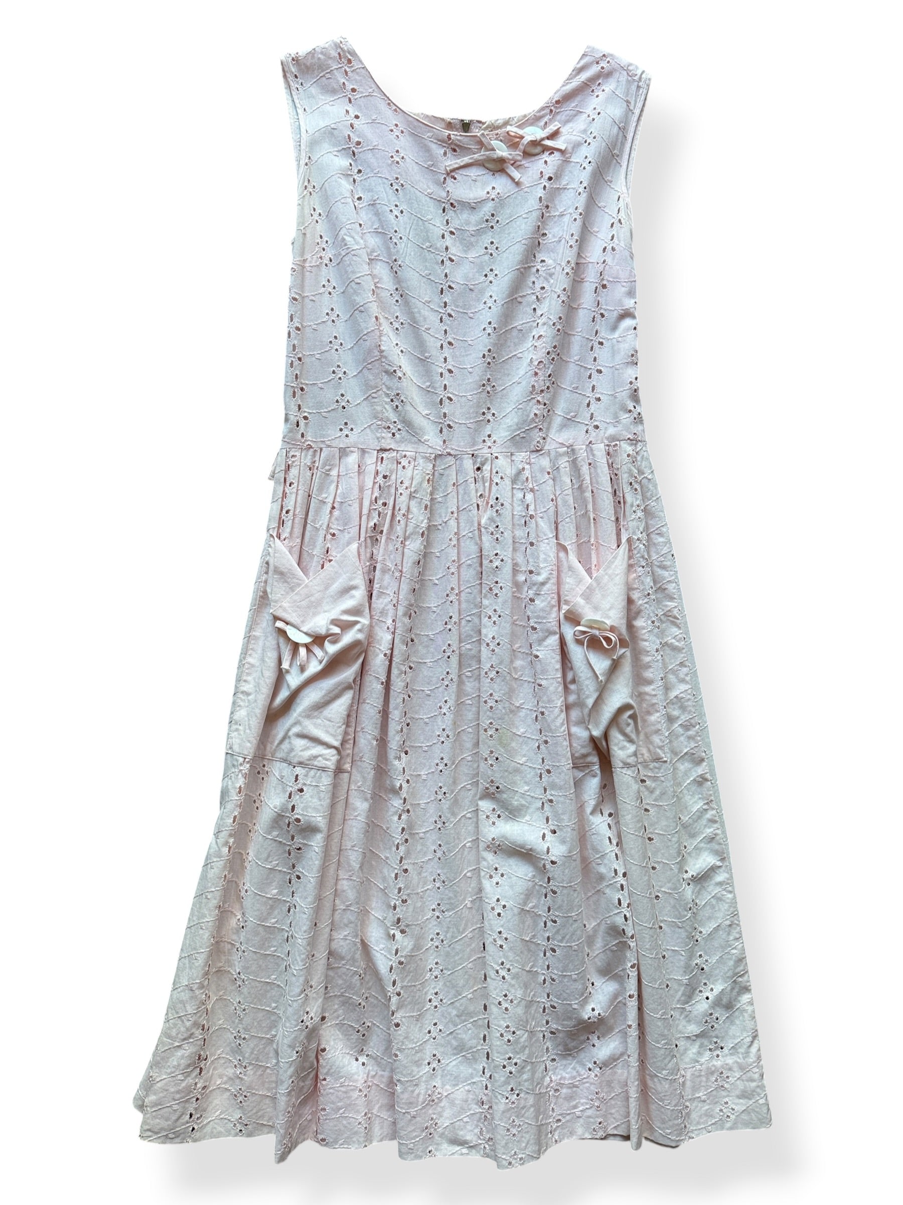 Front of Dress on Vintage 50s Eyelet Dress + Bolero Set SZ S - AS IS
