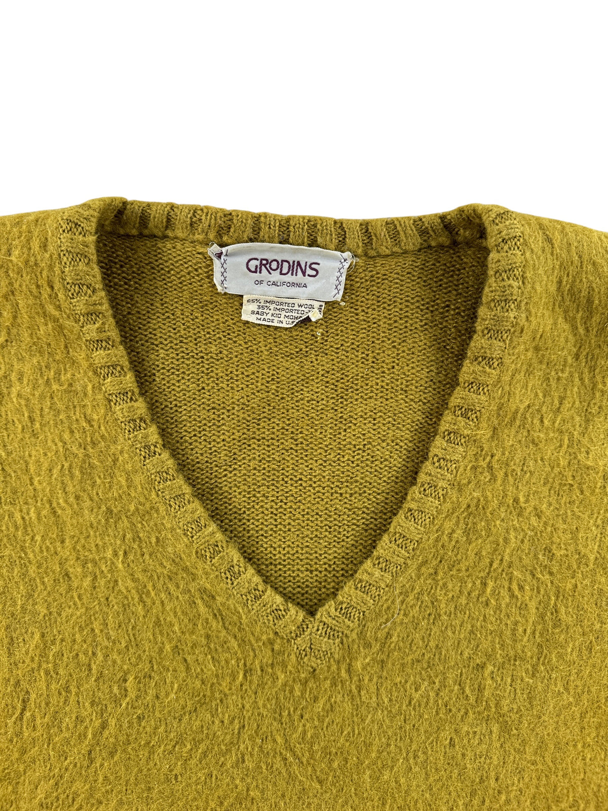 Collar on Vintage Grodins Mohair Blend Sweater SZ XL