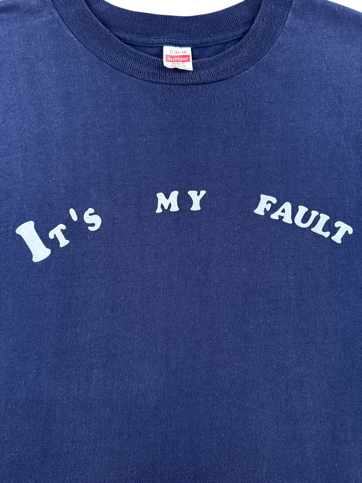 Front graphic on Vintage 1980s 'Its My Fault' Tee SZ XL (Fits L)