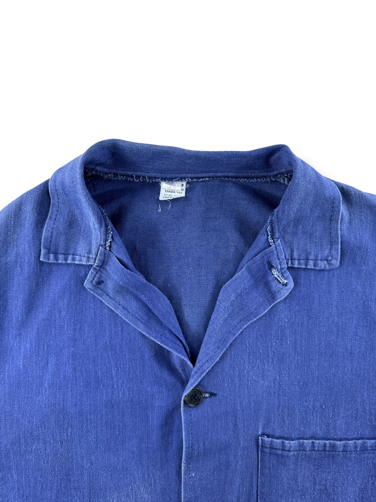 Collar on Vintage Ghost Pocket French Chore Coat SZ L
