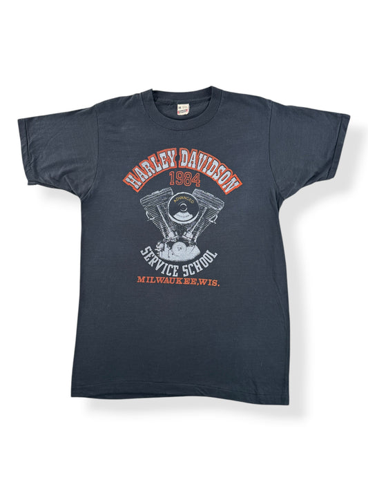 Front of Vintage Harley Davidson Service School Milwaukee Tee SZ M (Fits S)
