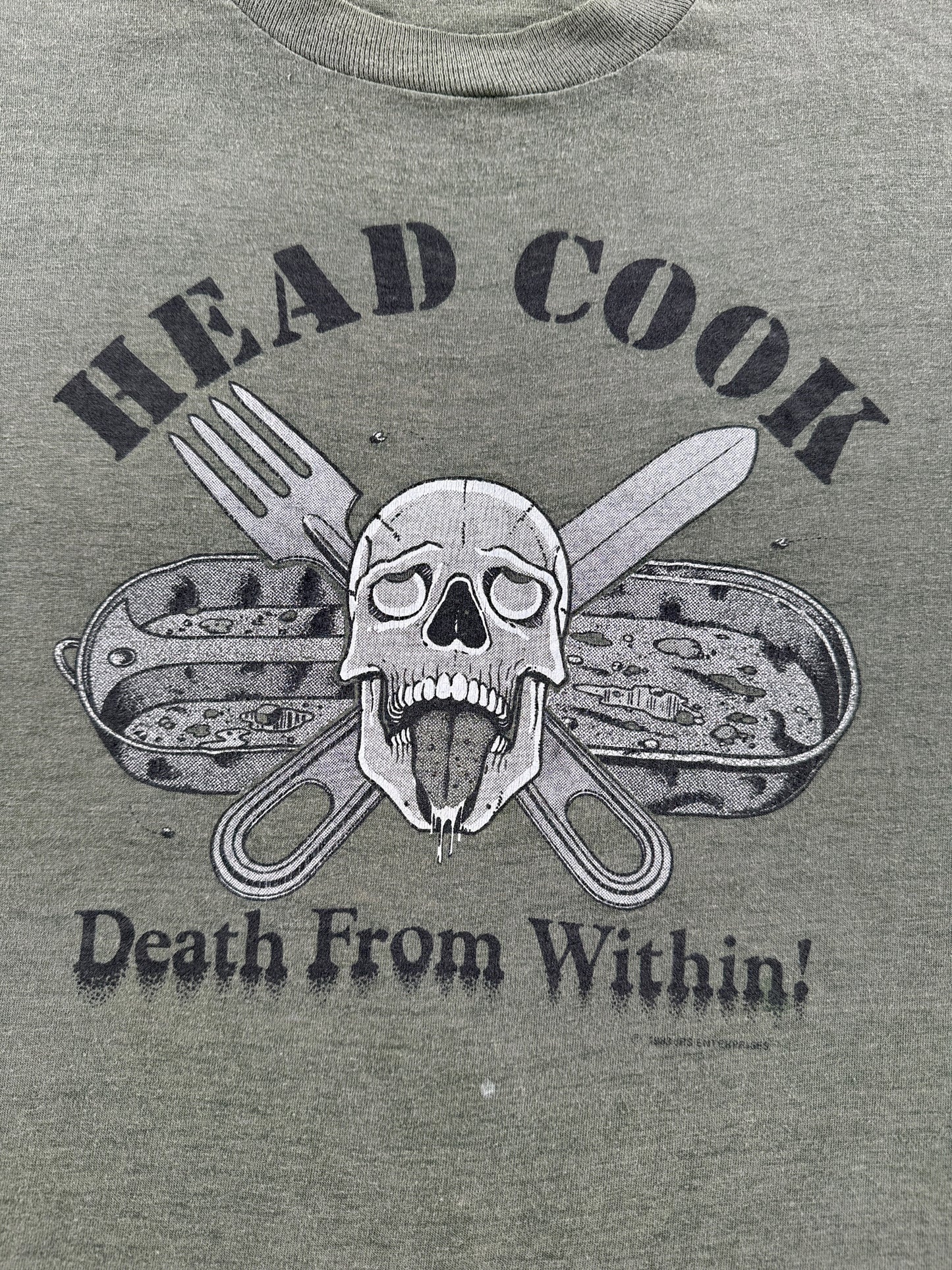 Graphic of Vintage Military Head Cook Tee SZ M