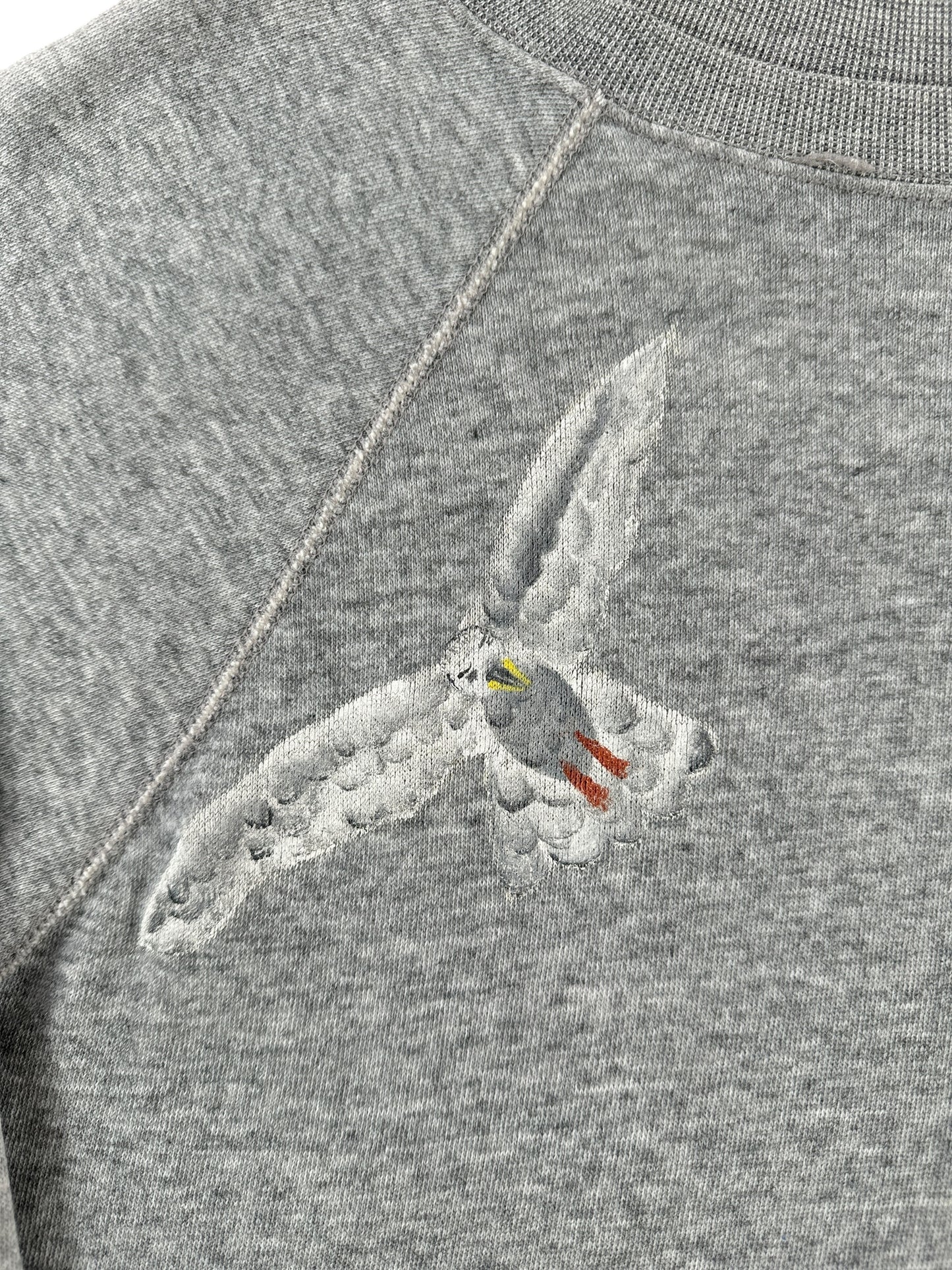 Front Graphic of Vintage Tultex Grey Seagull Crewneck SZ S