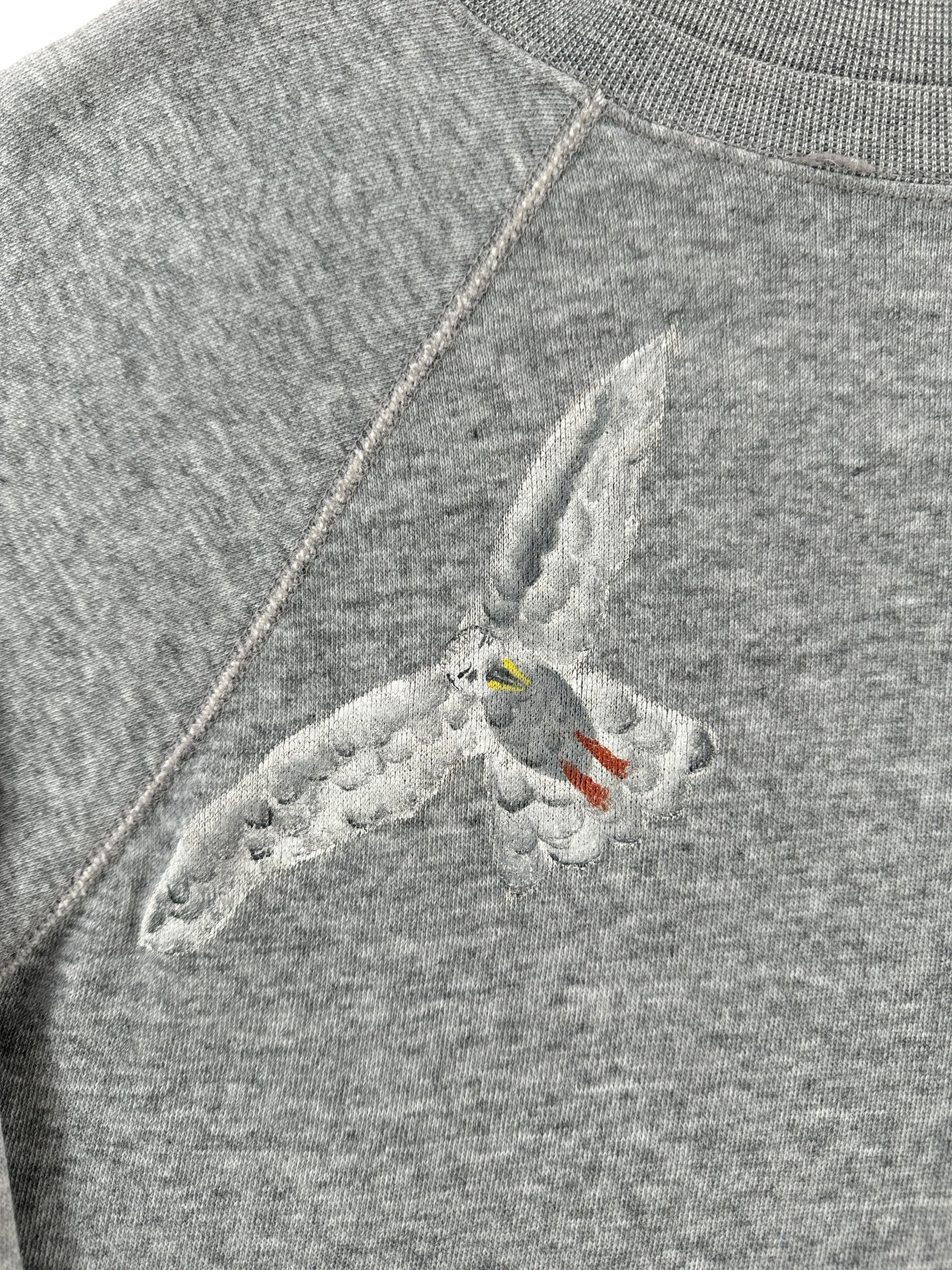 Front Graphic of Vintage Tultex Grey Seagull Crewneck SZ S