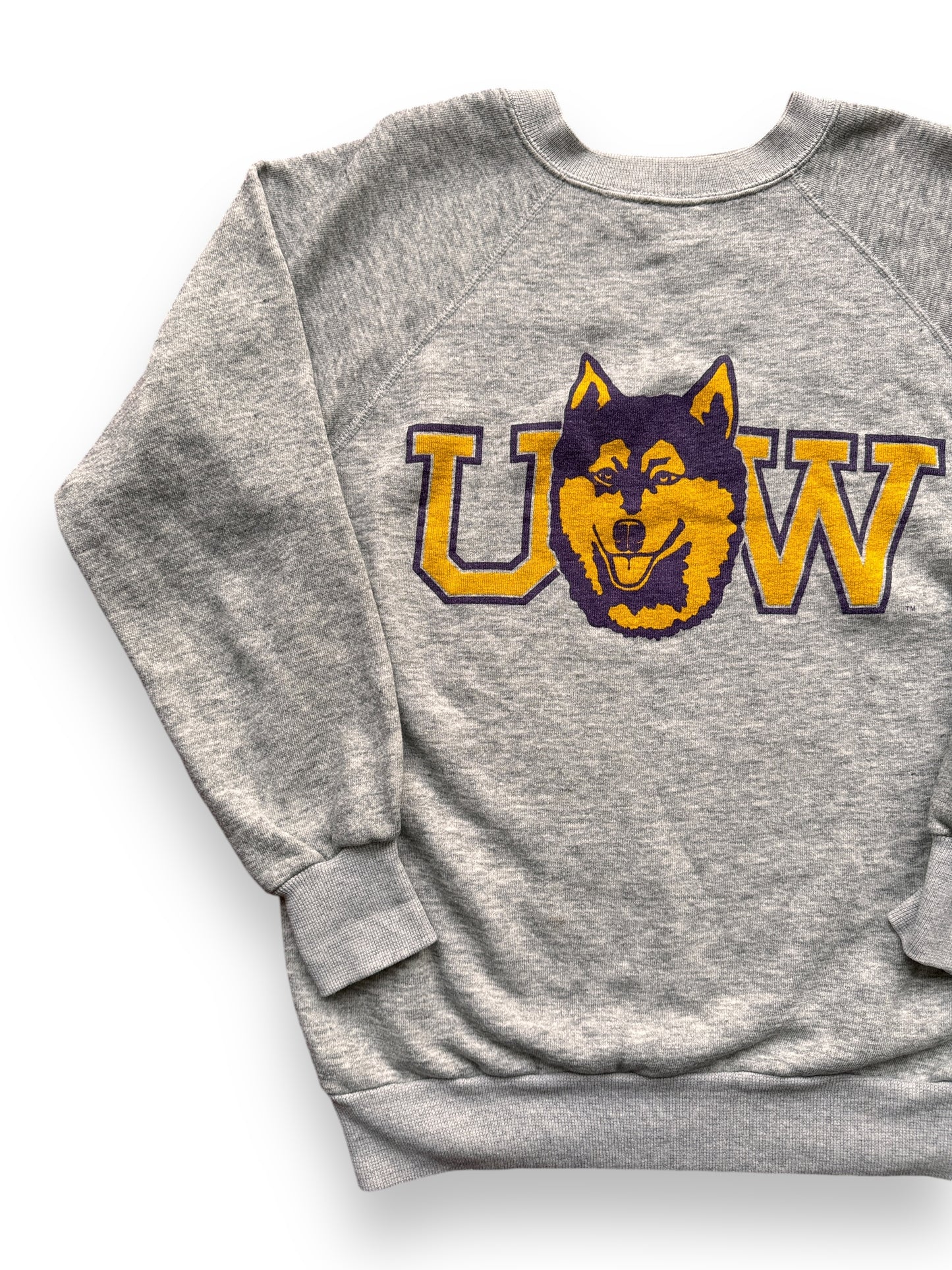 front left of Vintage University of Washington Husky Crewneck SZ S