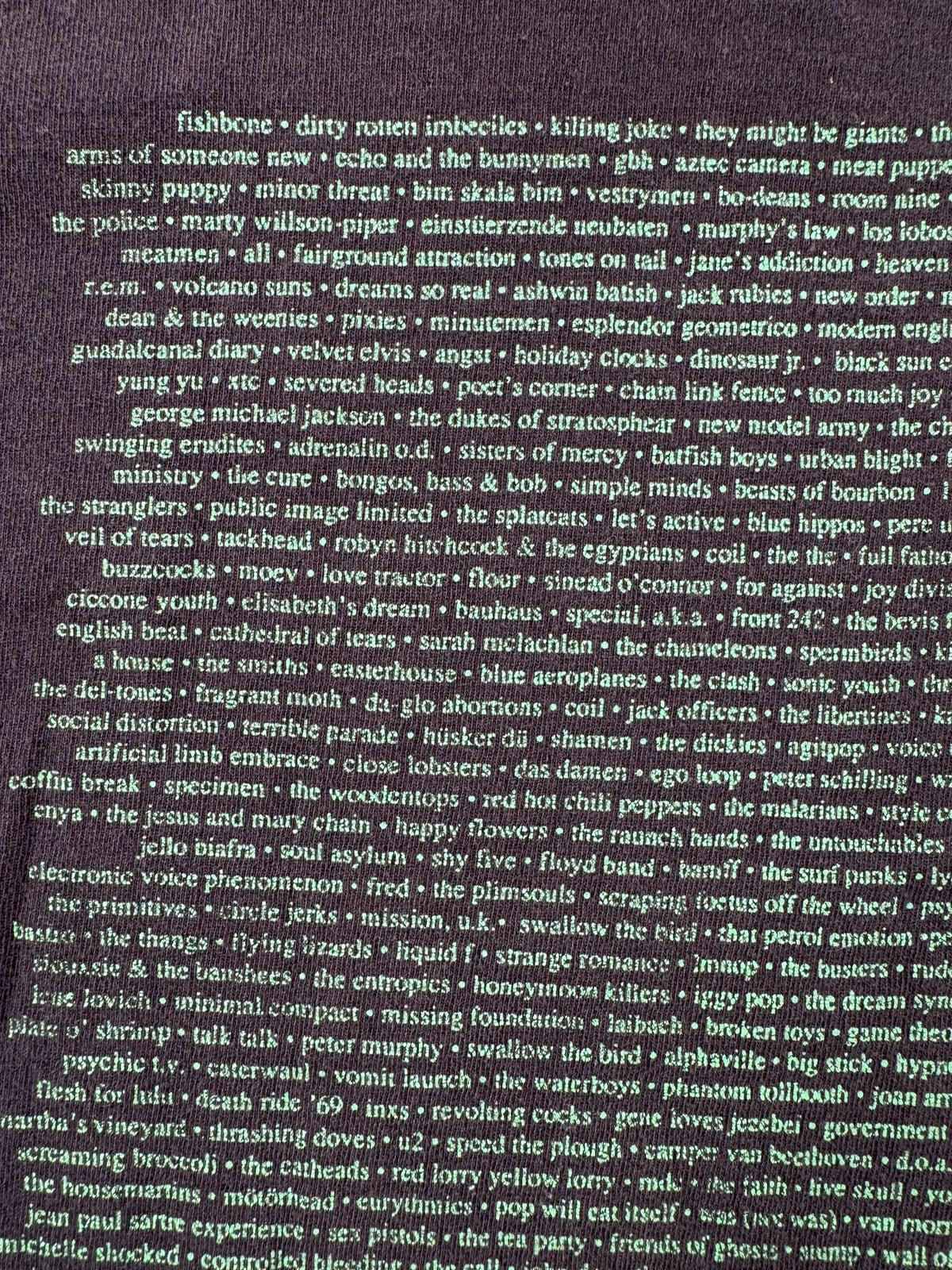 Close-up of back graphic on Vintage 90s WAMH Tee SZ L
