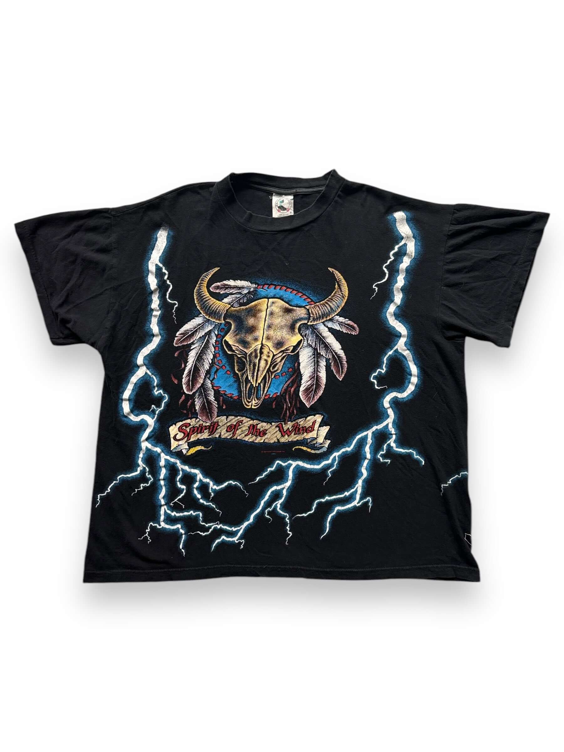 front of Vintage Spirit of the Wind Lightning AOP Tee SZ XL