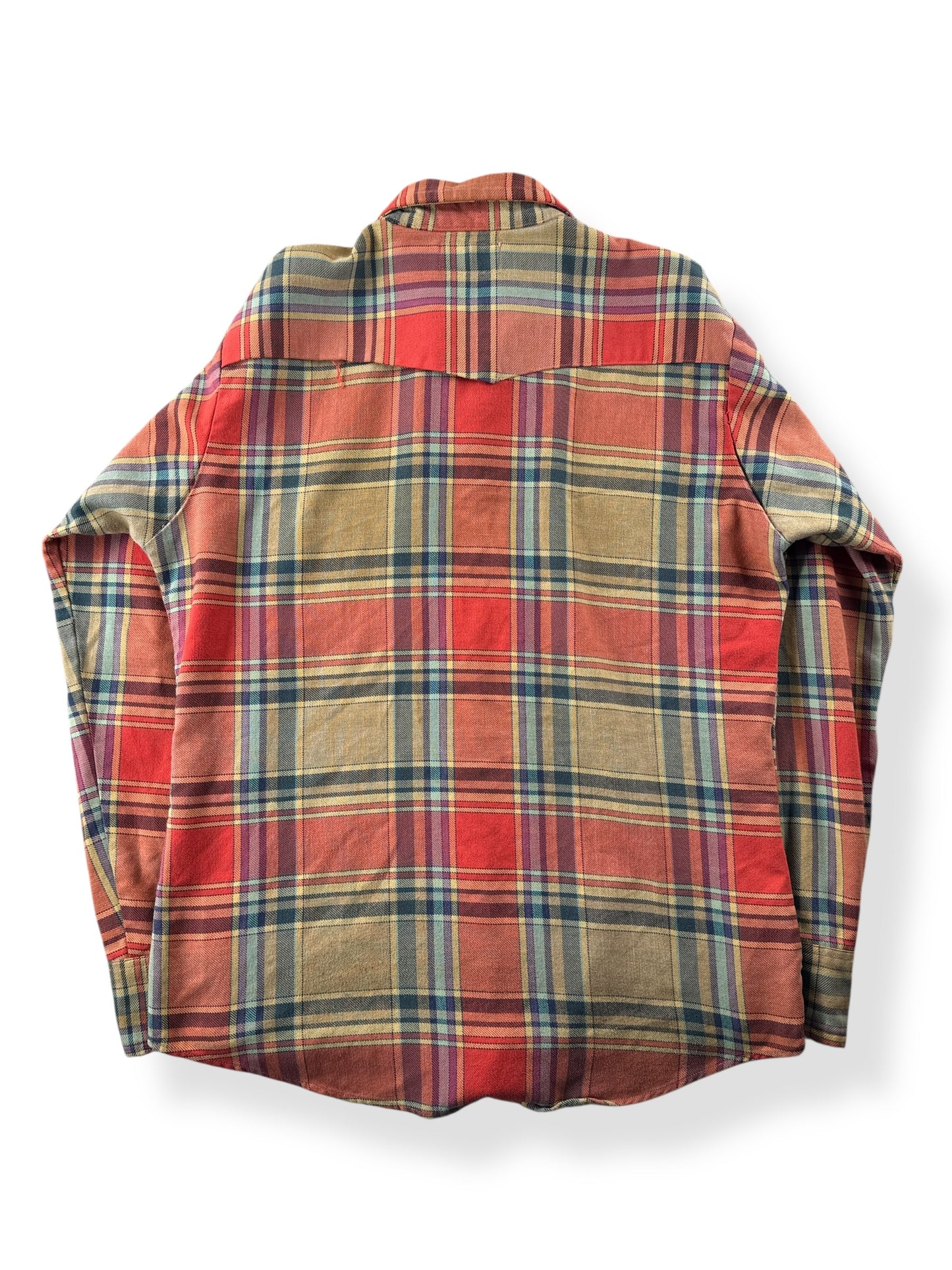 Back of Vintage Dee Cee Sawtooth Cotton Flannel Pearlsnap SZ L