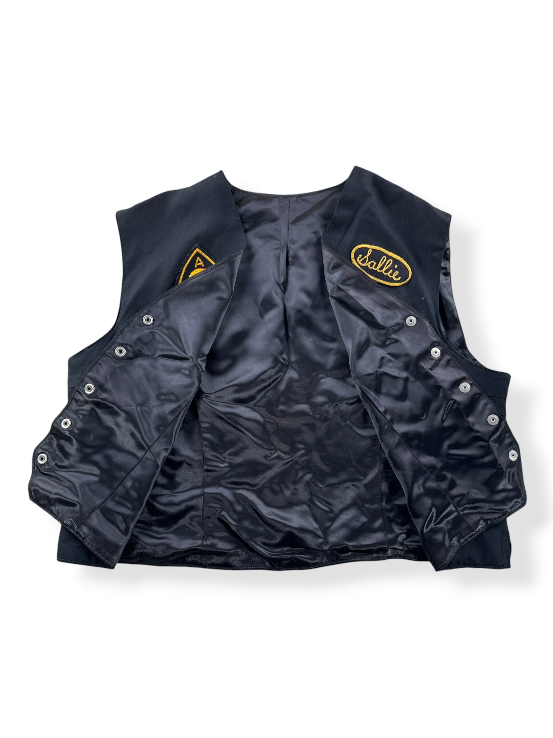 Inside of Vintage Hummingbirds "Sallie" Motorcycle Club Member Vest SZ M