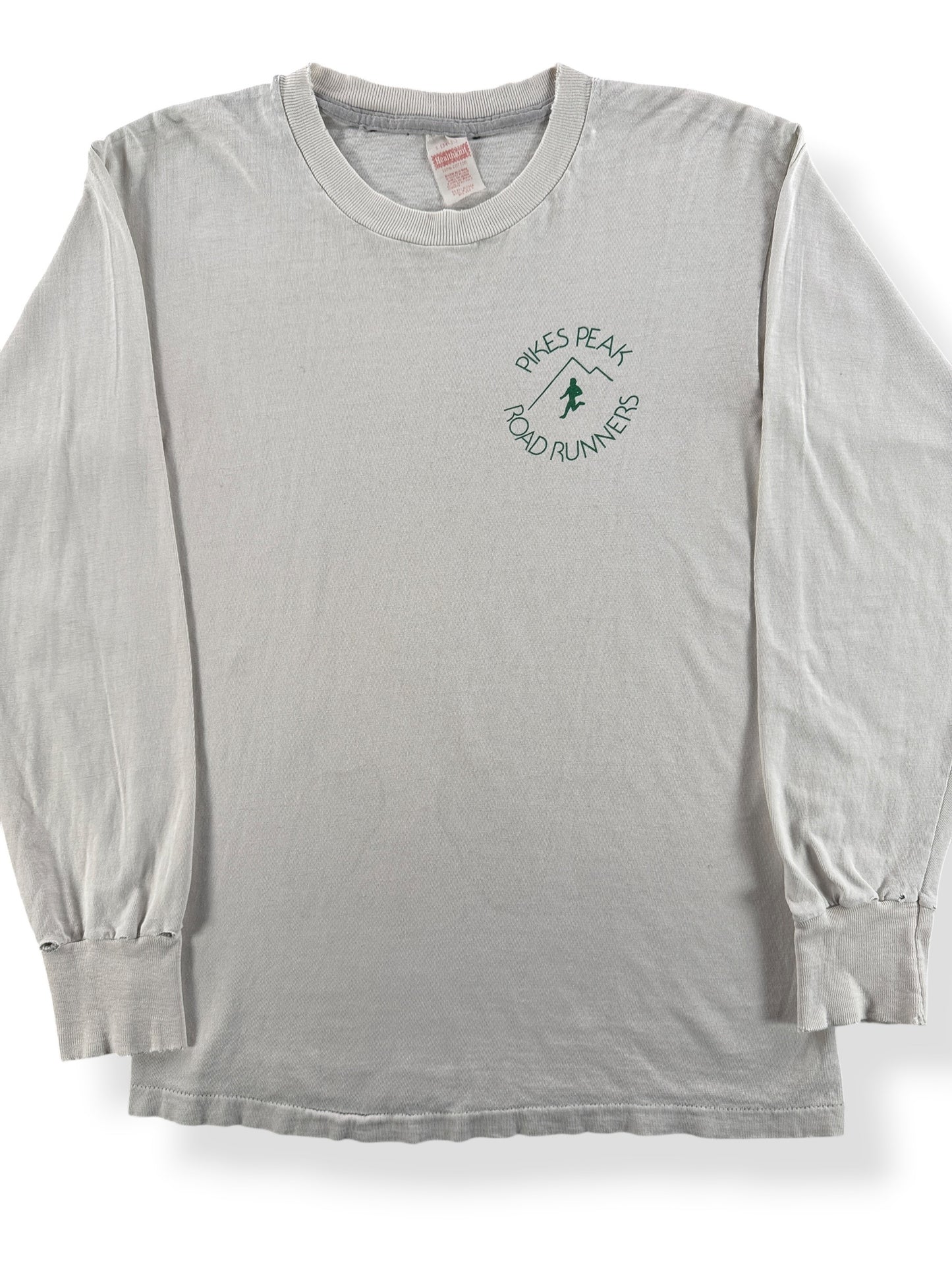 Front Close Up of Vintage Pike's Peak Road Runners Long Sleeve Tee SZ S (Fits XS)