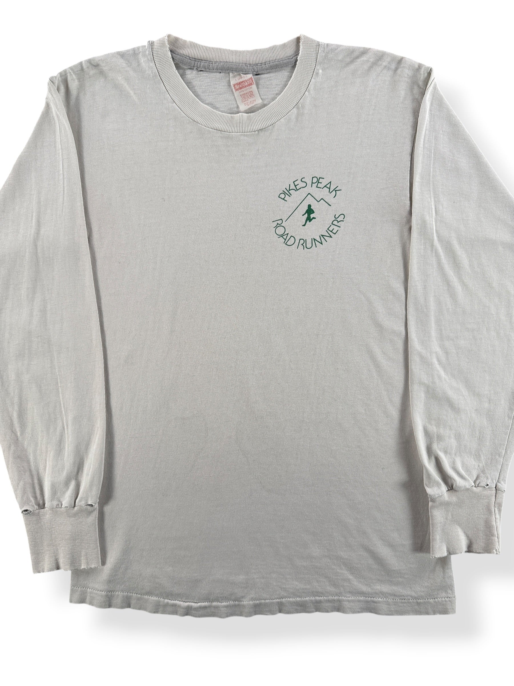 Front Close Up of Vintage Pike's Peak Road Runners Long Sleeve Tee SZ S (Fits XS)