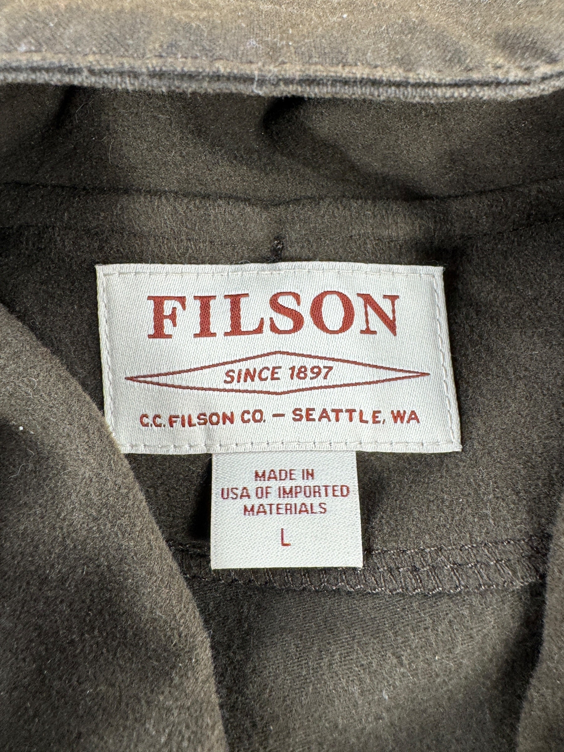 Label on Filson All Season Rain Jacket With Liner SZ M