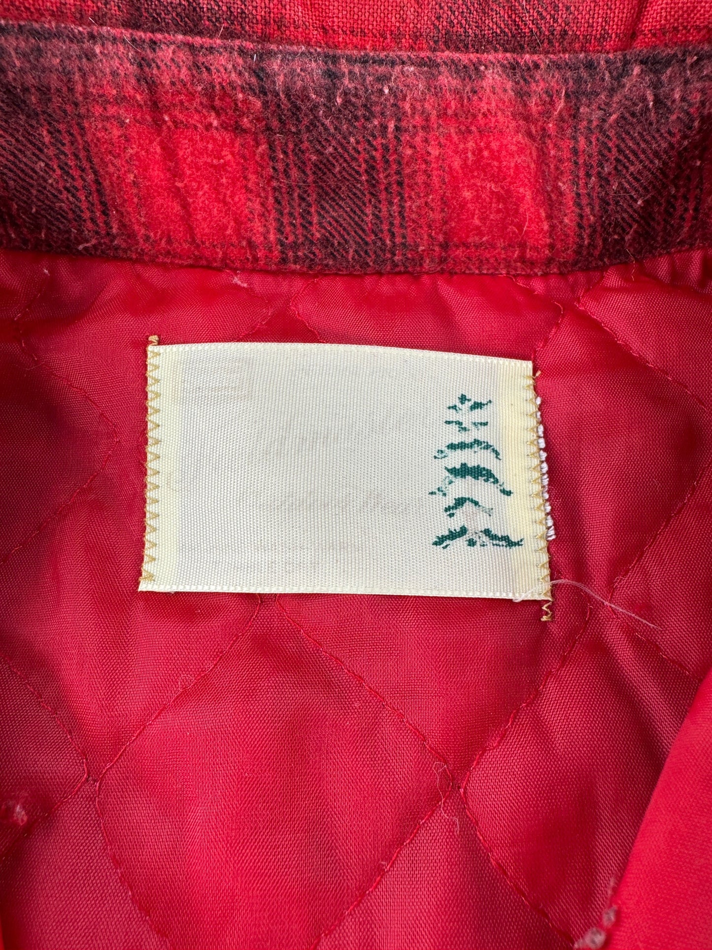 Tag on Vintage Sears Shadowplaid Quilted Flannel SZ XL