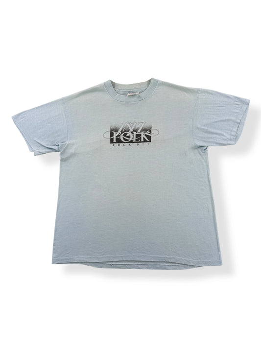 Front of Vintage KBCS Jazz Folk Tee SZ L
