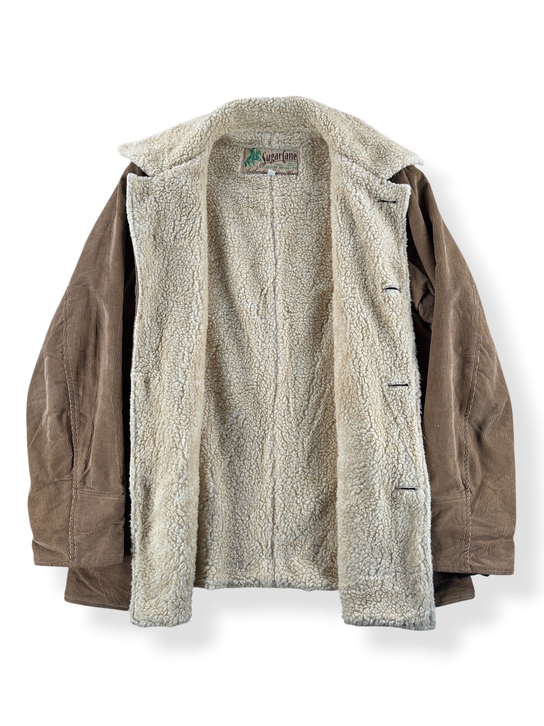 Inside of Repro Sugar Cane Corduroy Sherpa Lined Coat SZ L