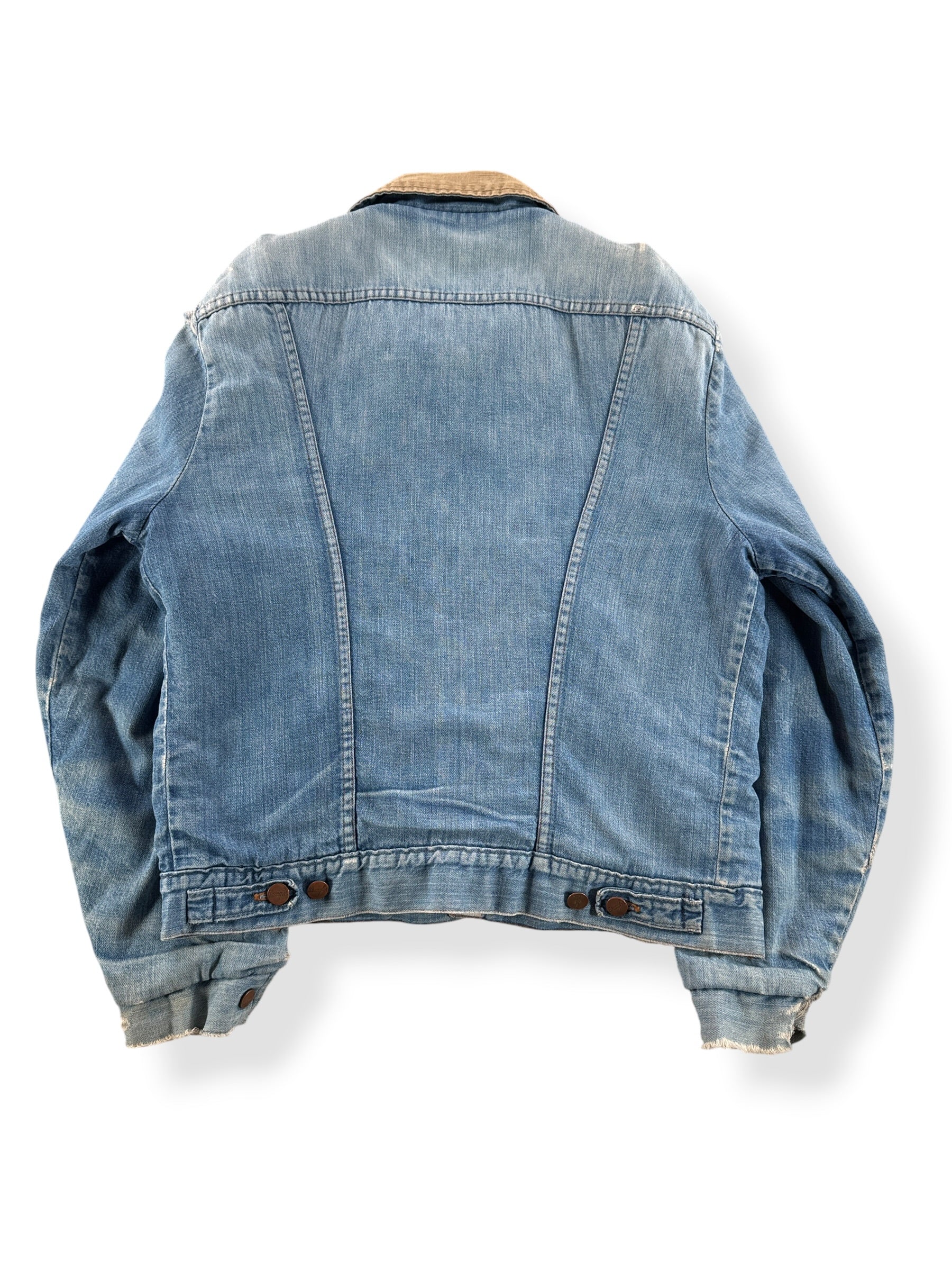 Back of Vintage Sherpa Lined Wrangler Denim Jacket SZ M AS IS