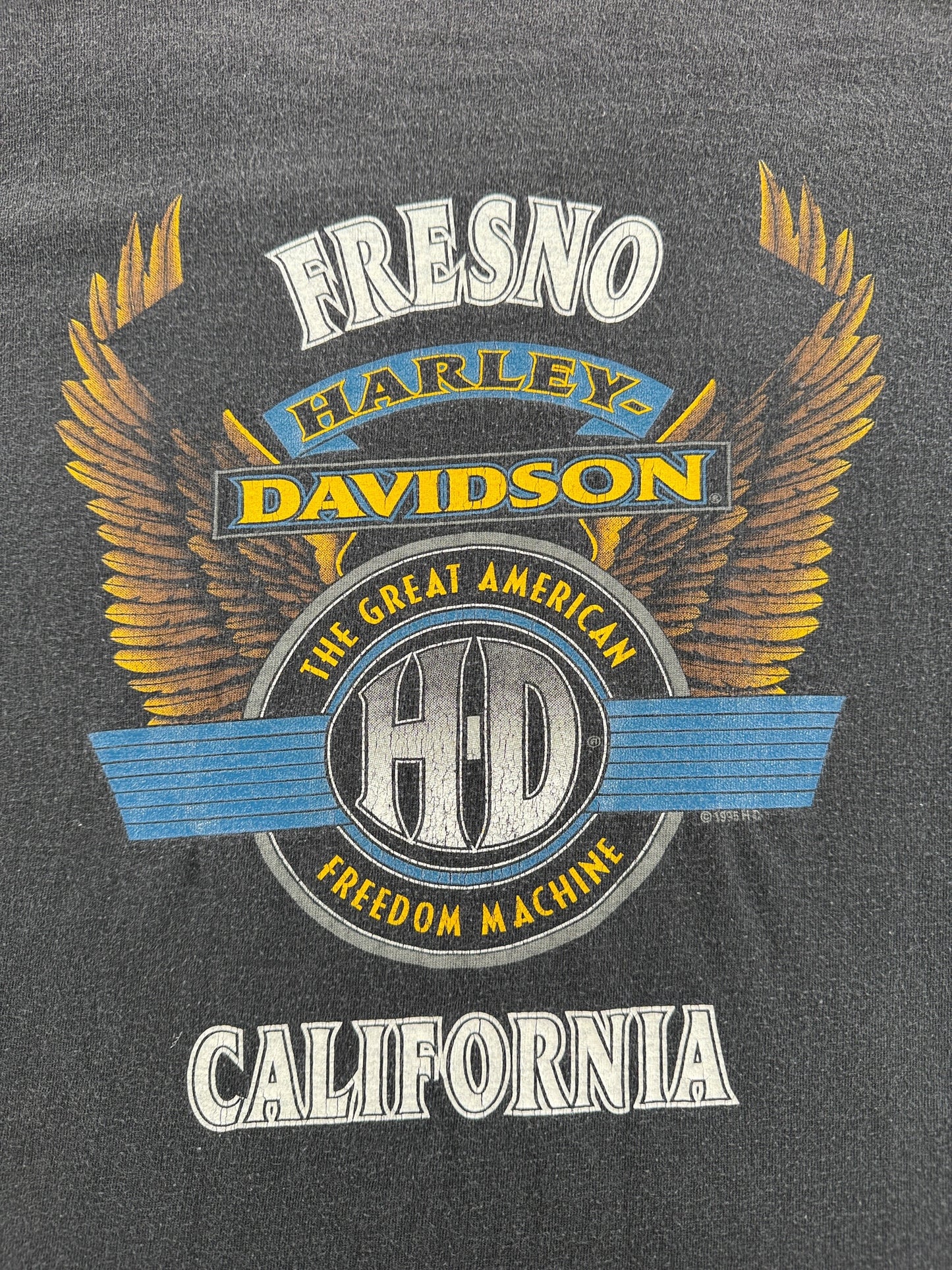 Back Graphic of Vintage '95 Harley Cali Tee SZ L