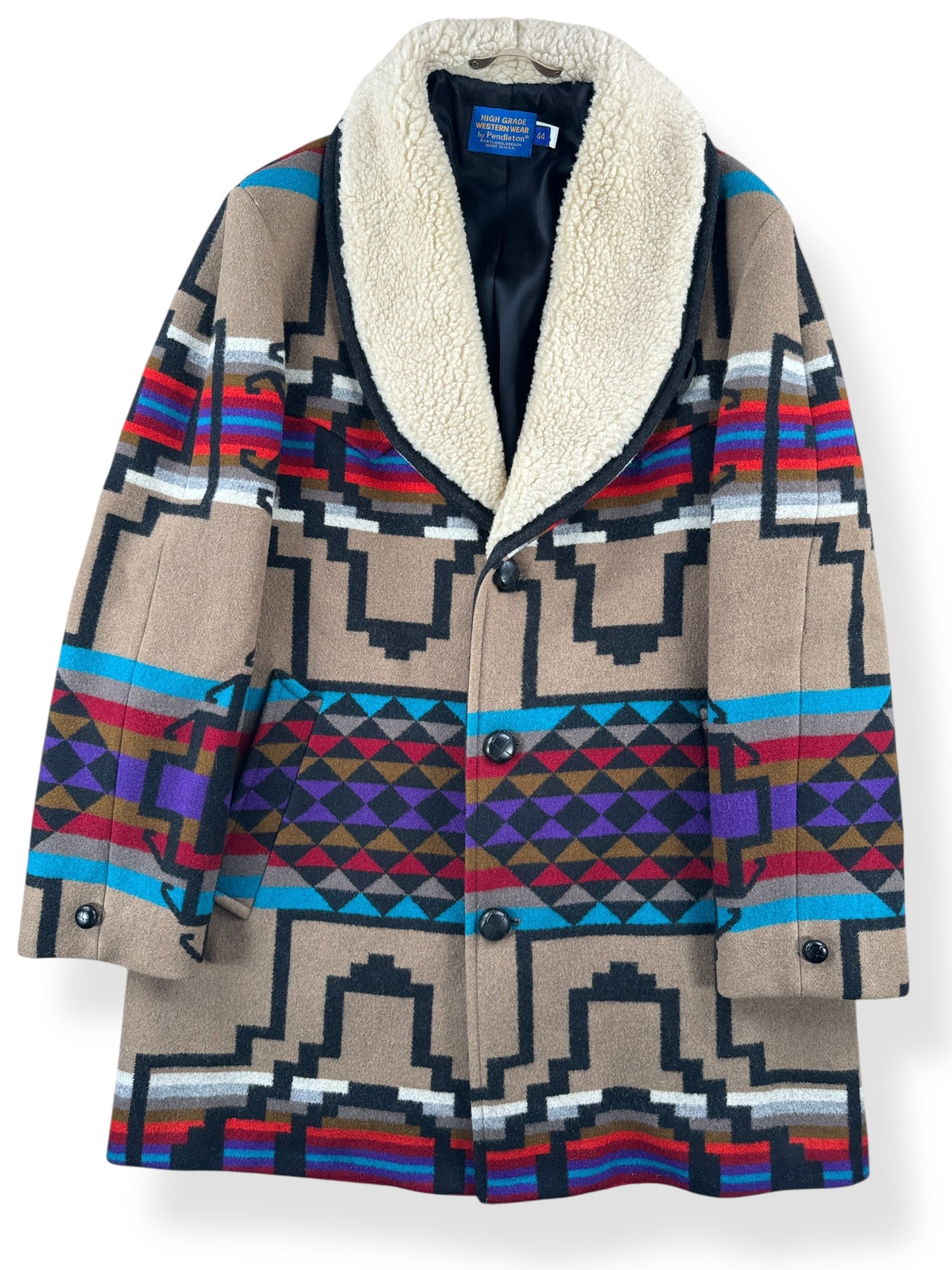 Front Close Up of Vintage Pendleton Western Wear Rancher Jacket SZ 44