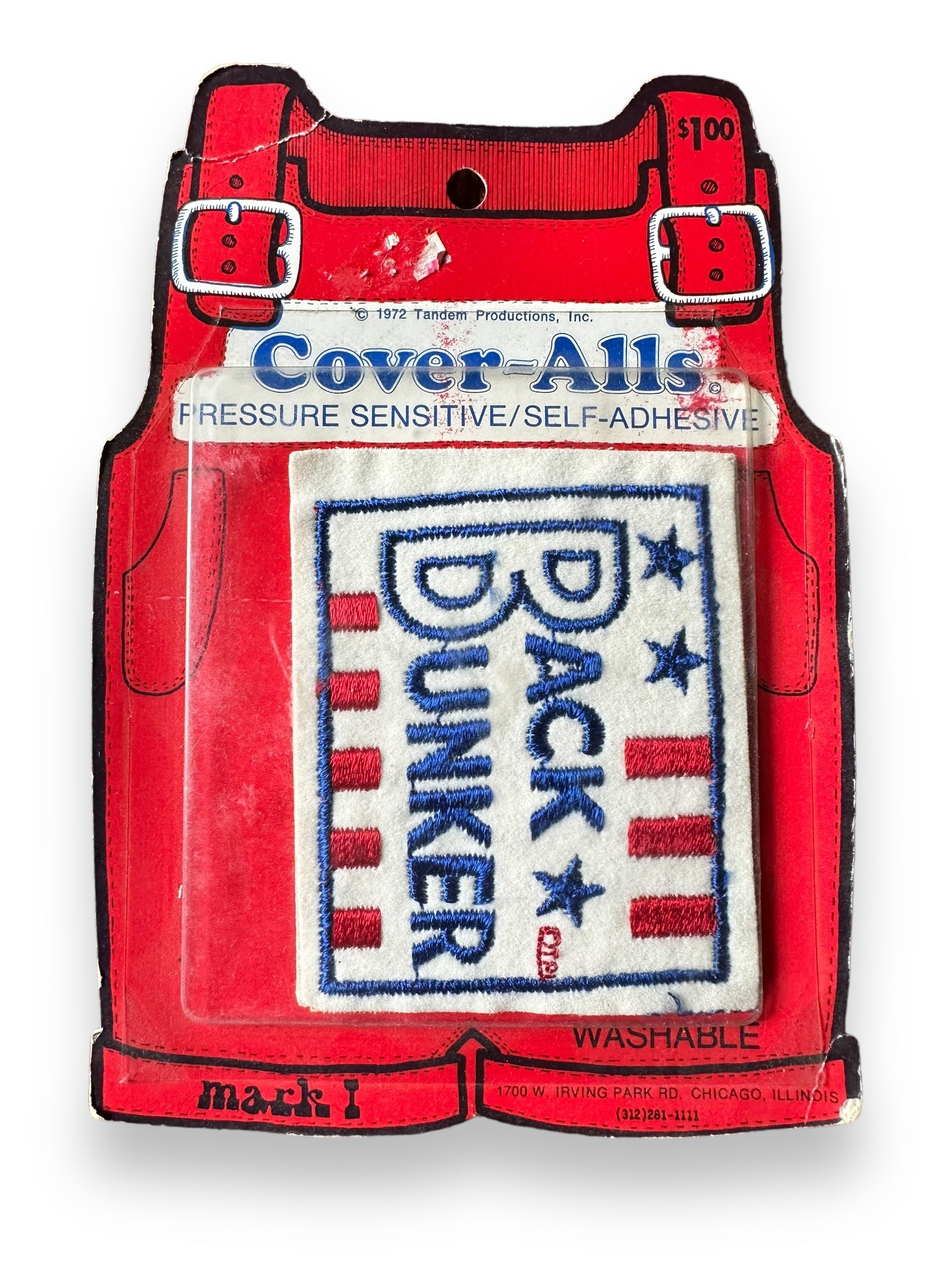 Front View of Vintage Back Bunker Archie Bunker Patch | Barn Owl Vintage Patches