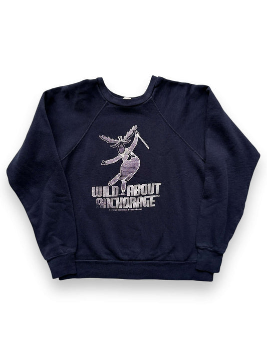 front of Vintage Wild About Anchorage Crewneck SZ M