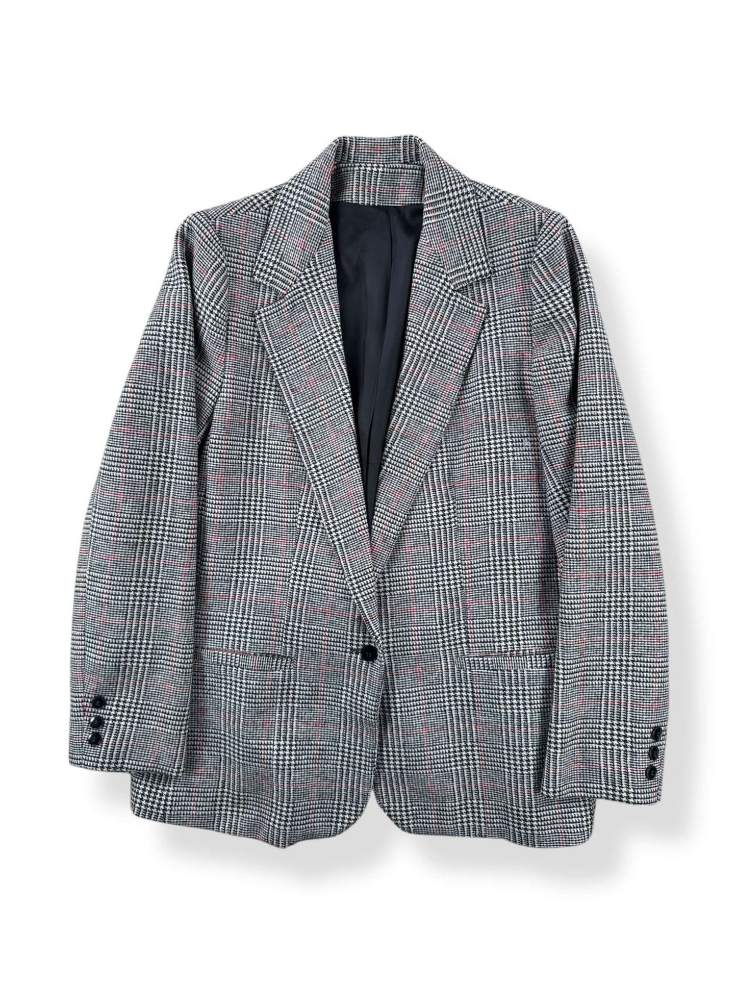 Front of Vintage 70s Preppy Plaid Wool Blazer SZ 12