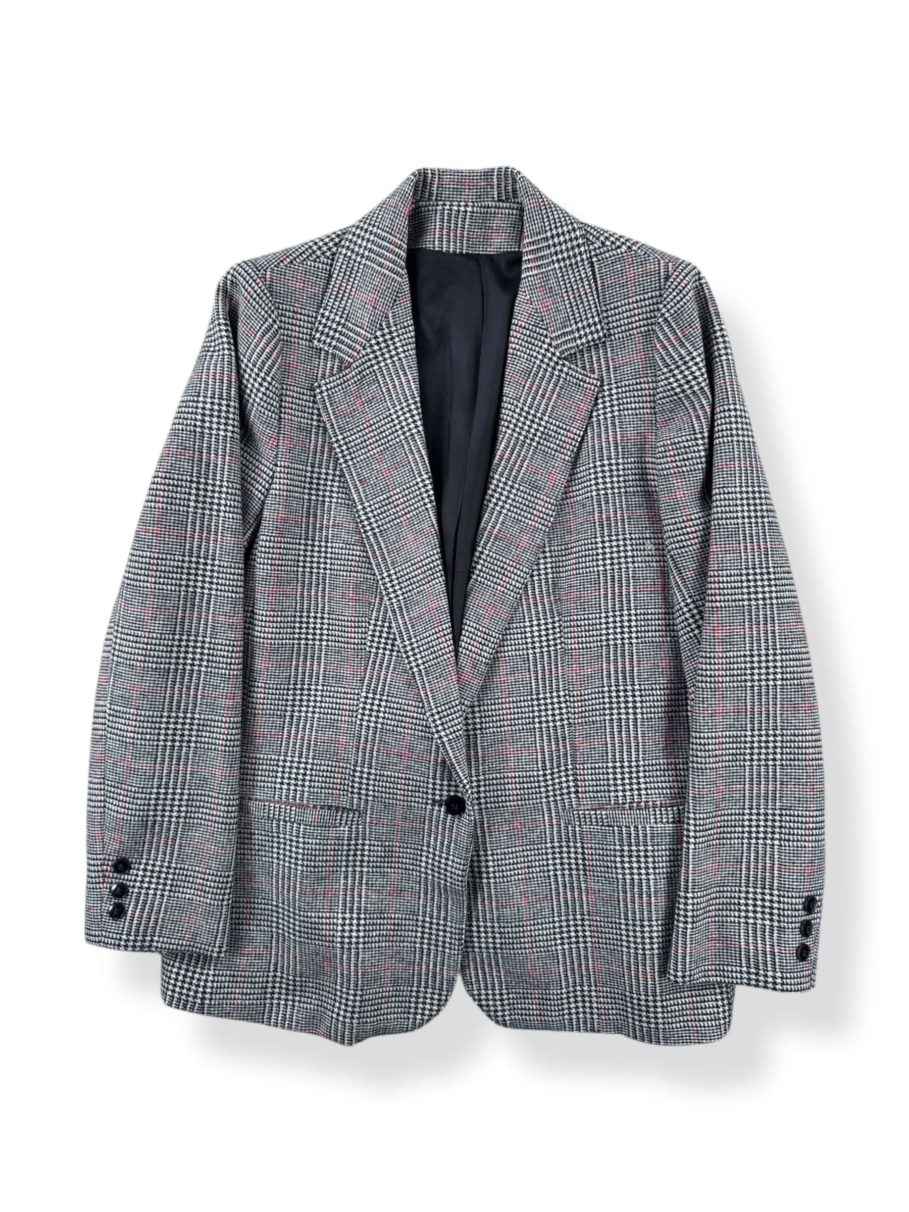 Front of Vintage 70s Preppy Plaid Wool Blazer SZ 12