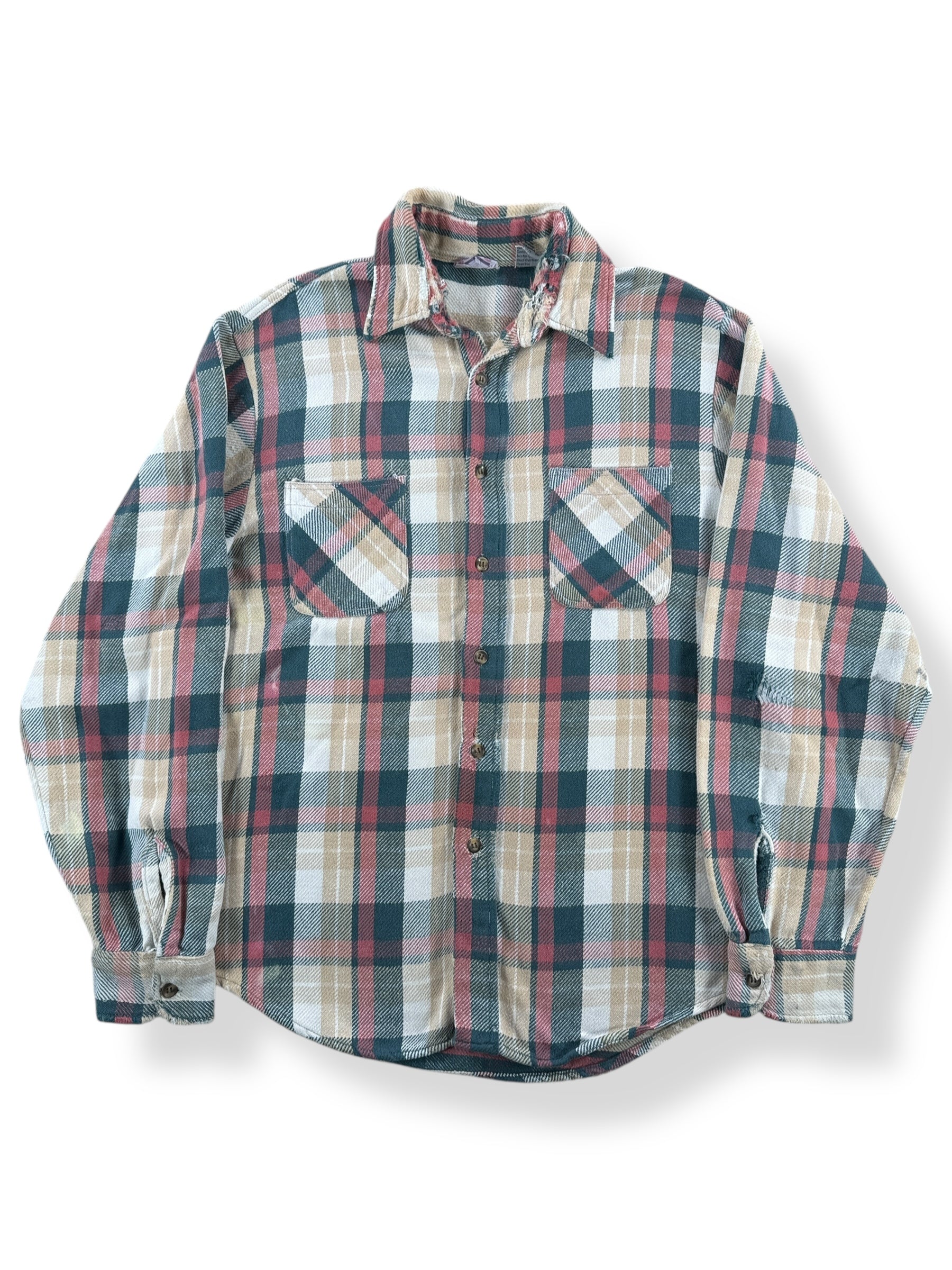 Front of Vintage 80s Big Mac Green & Salmon Cotton Flannel SZ L