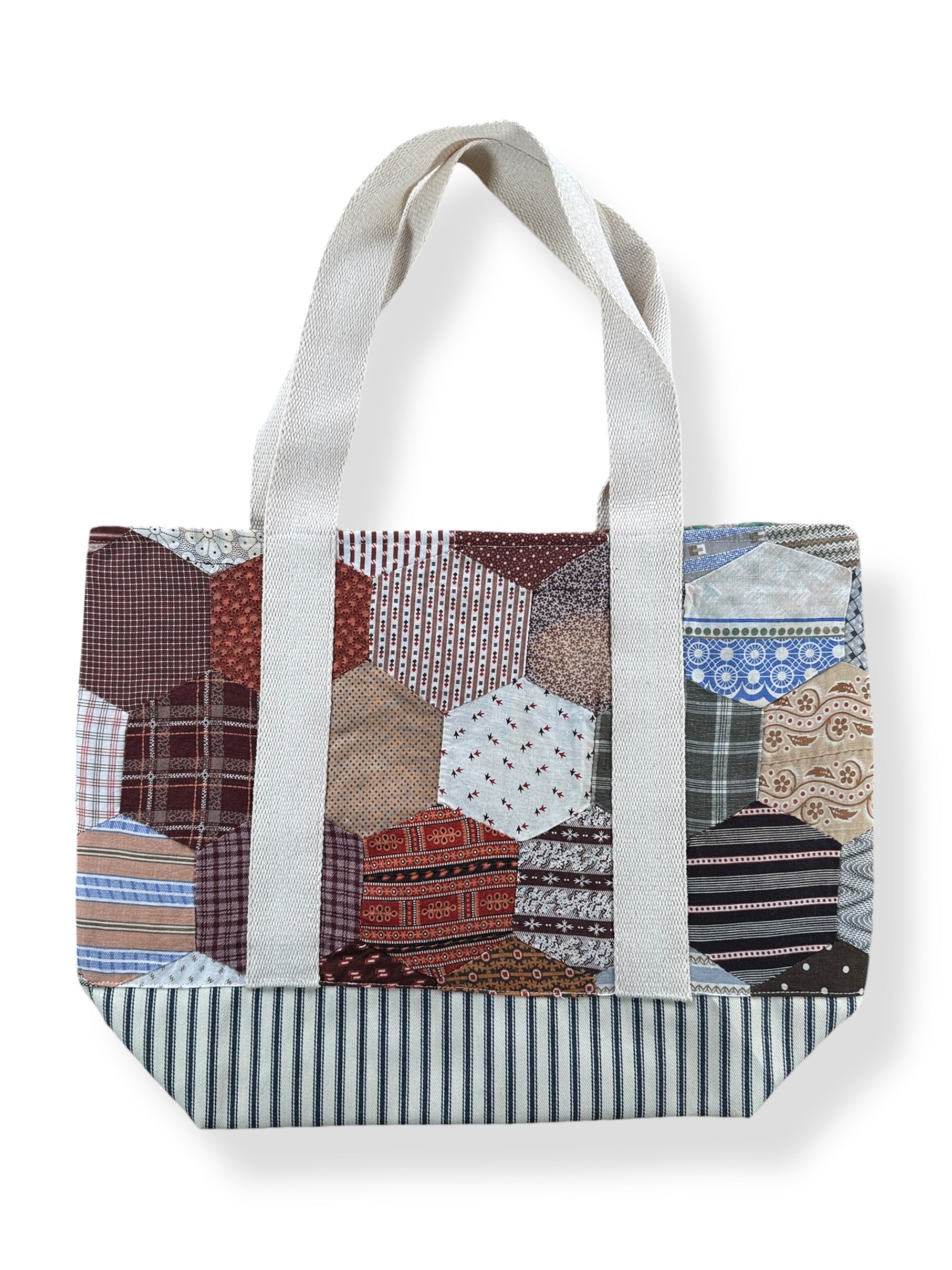 Side B of Archive Craft X Barn Owl Vintage Quilt Tote Bag
