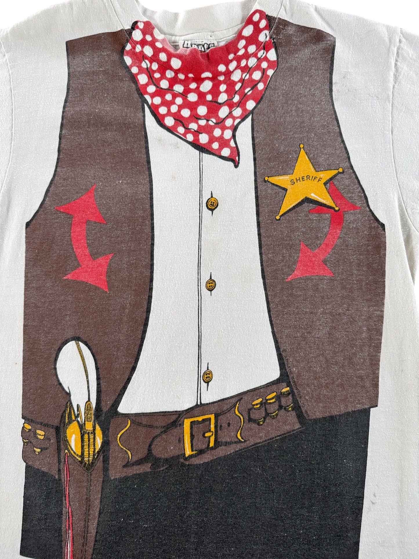 Graphic on Vintage Hanes Sheriff Tee SZ M (Fits S)