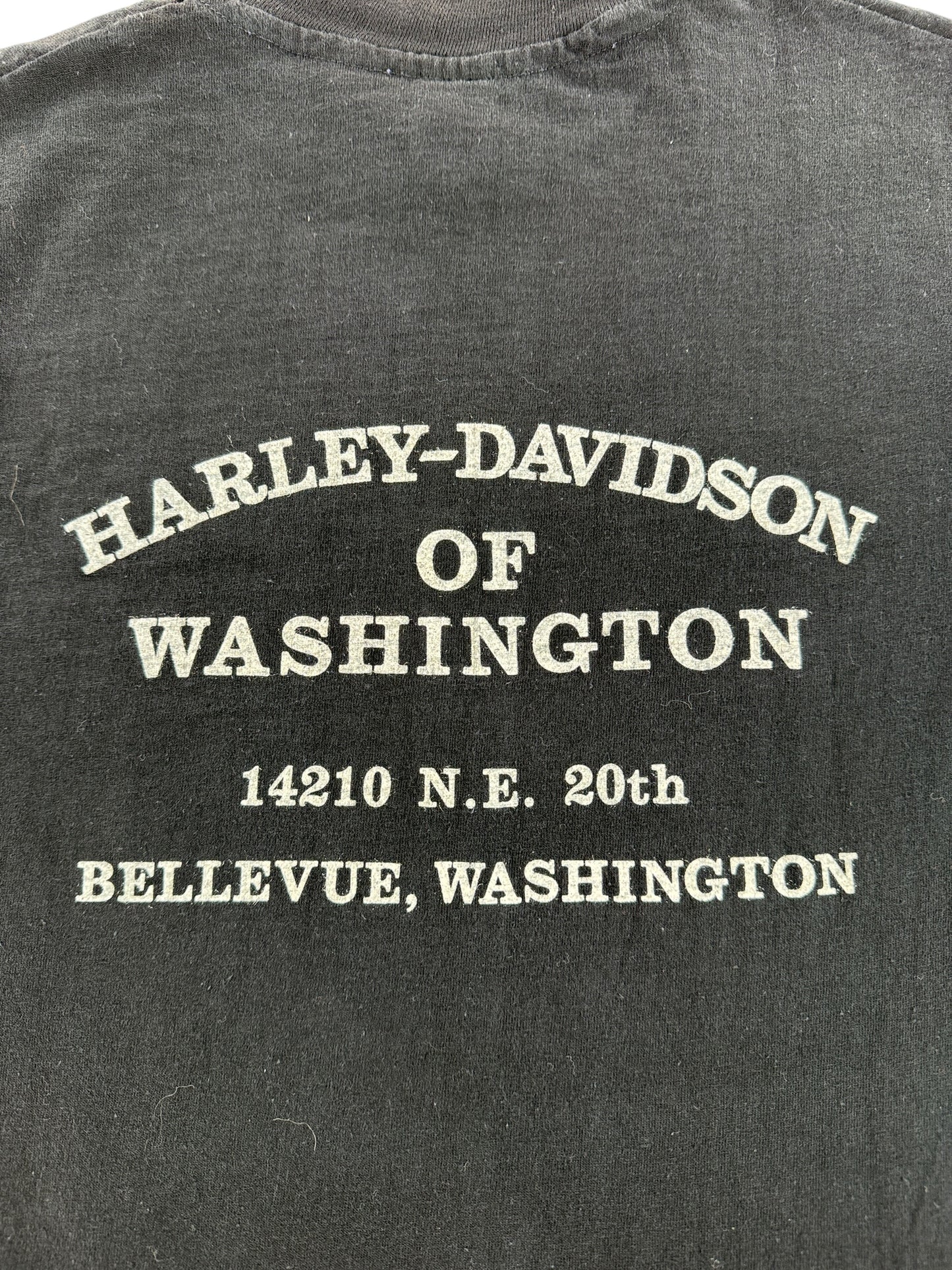 Back Graphic of Vintage Harley Davidson Legends Tee White SZ S (Fits XS)